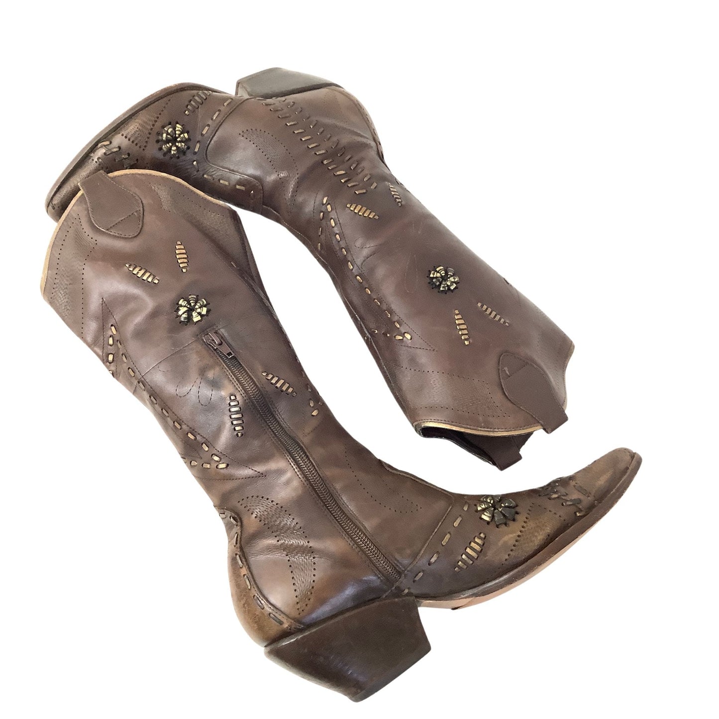 Embellished Brown Boots 10 / Brown / Y2K - Now