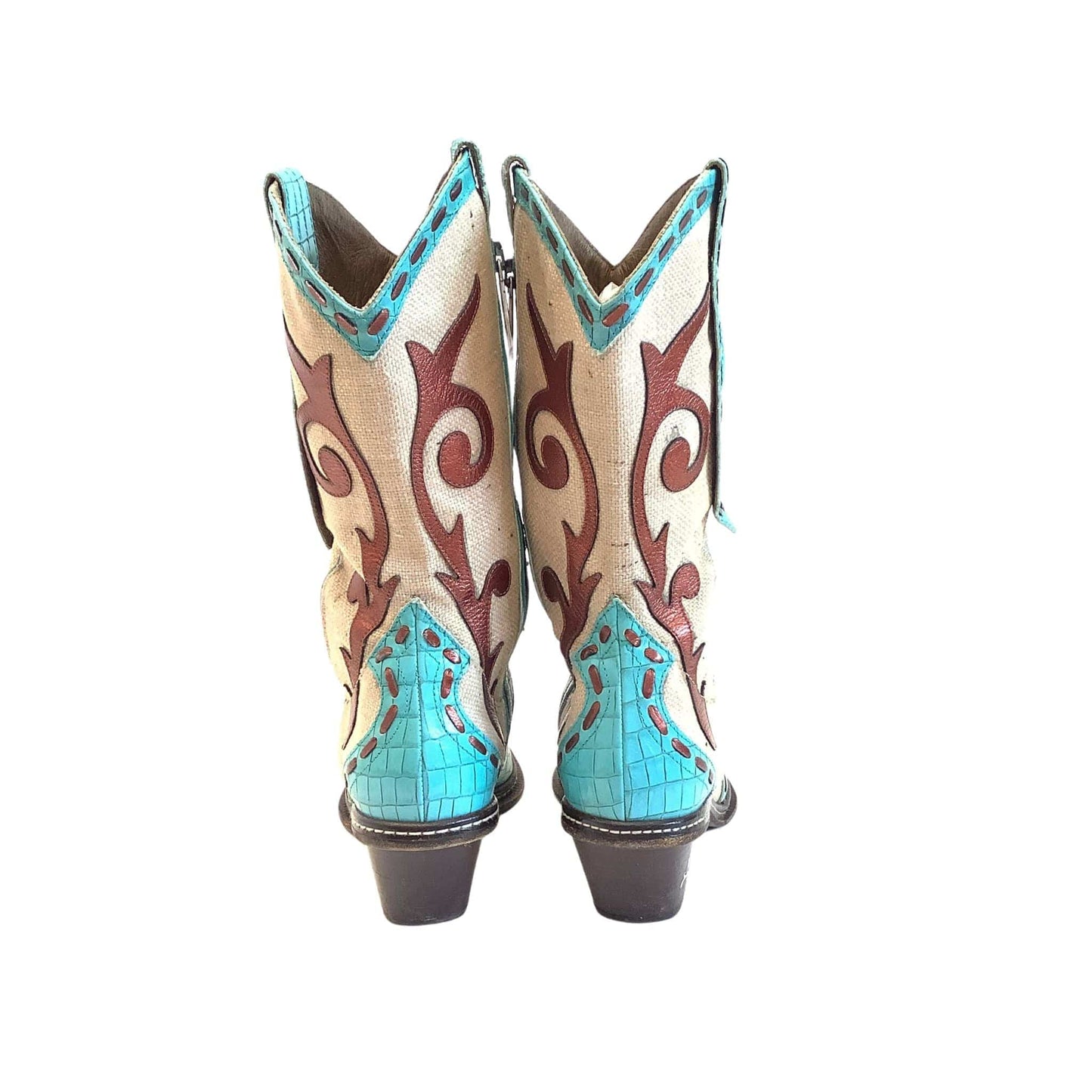 Embellished Cowboy Boots 7 / Blue / Vintage 1990s