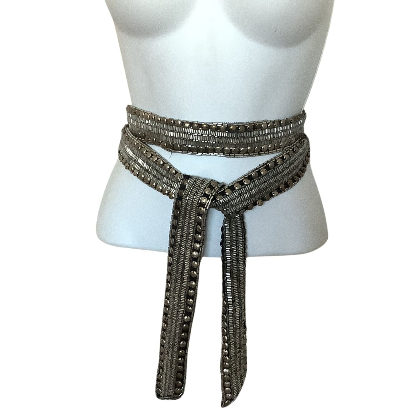 Embellished Sash Belt One size / Silver / Beaded