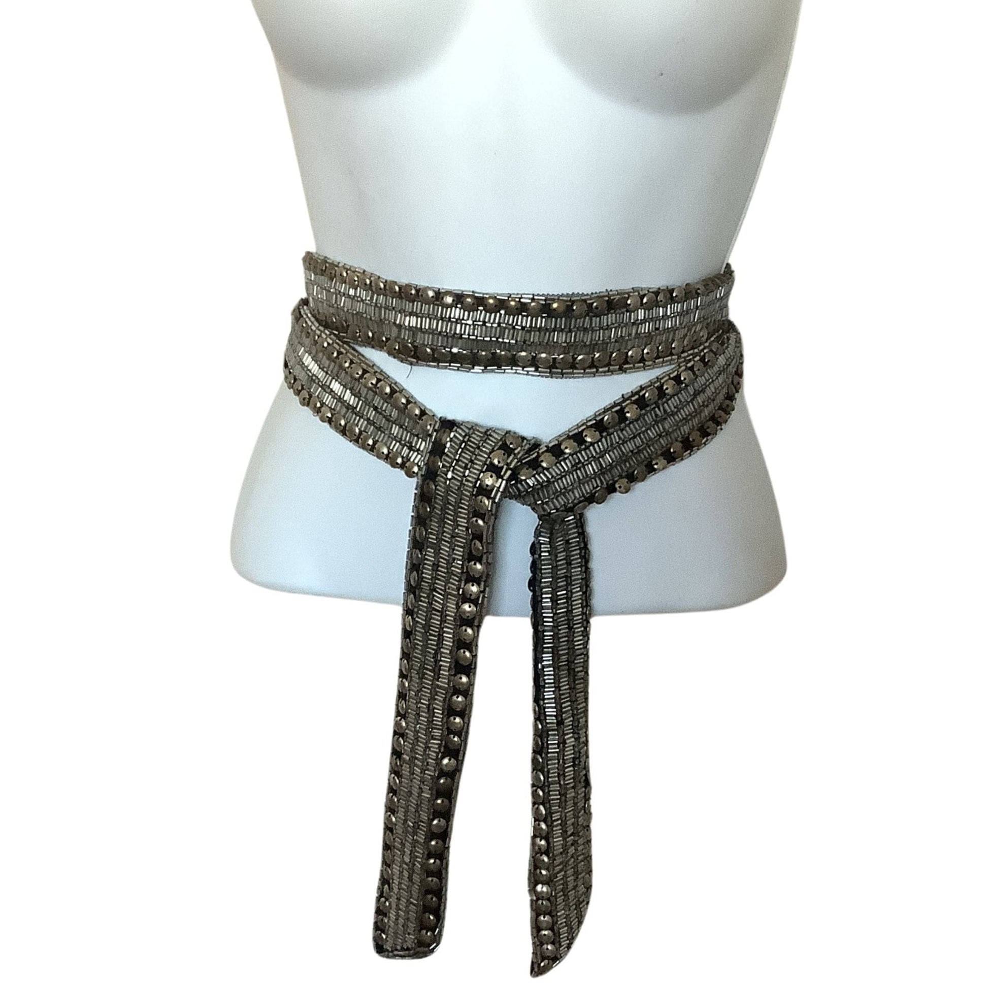 Embellished Sash Belt One size / Silver / Beaded