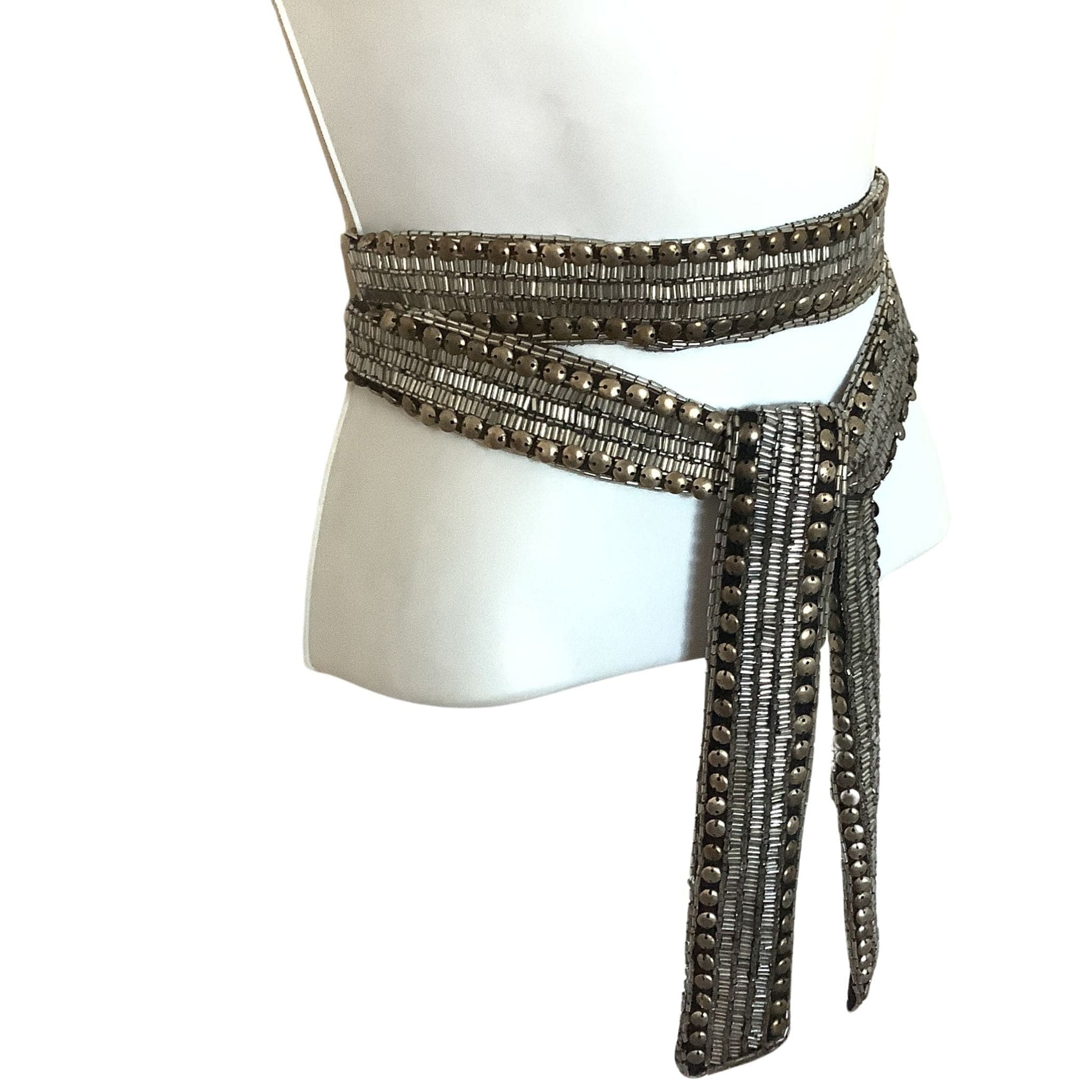 Embellished Sash Belt One size / Silver / Beaded