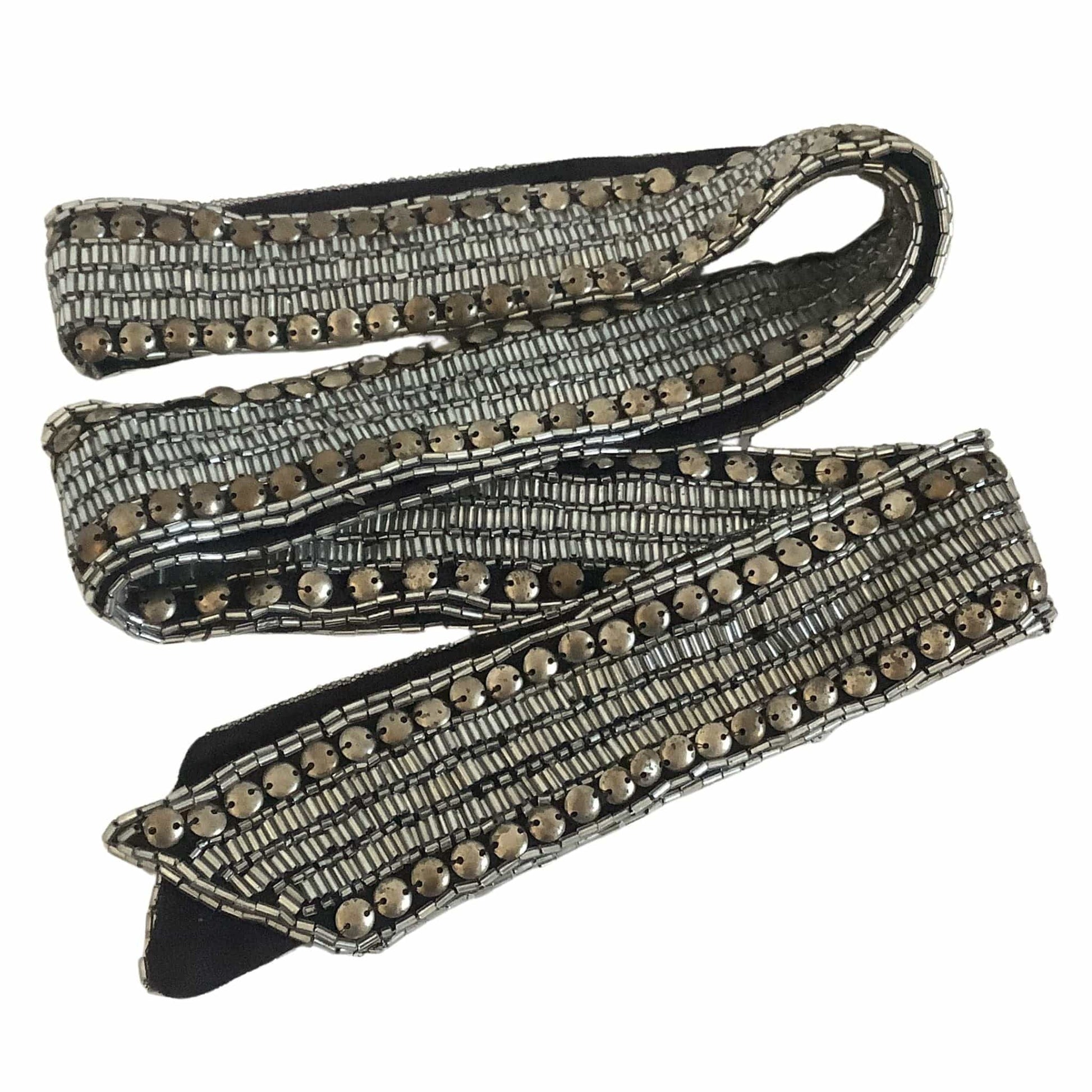 Embellished Sash Belt One size / Silver / Beaded