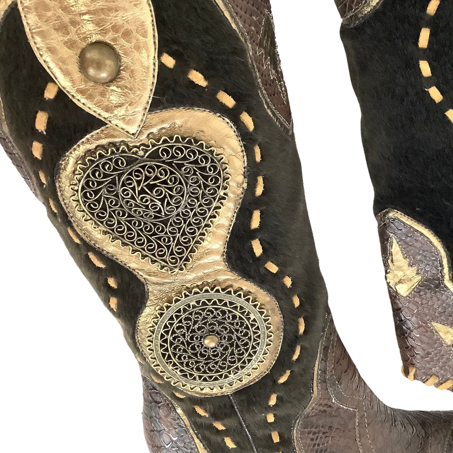 Embellished Western Boots 8 / Brown / Y2K - Now