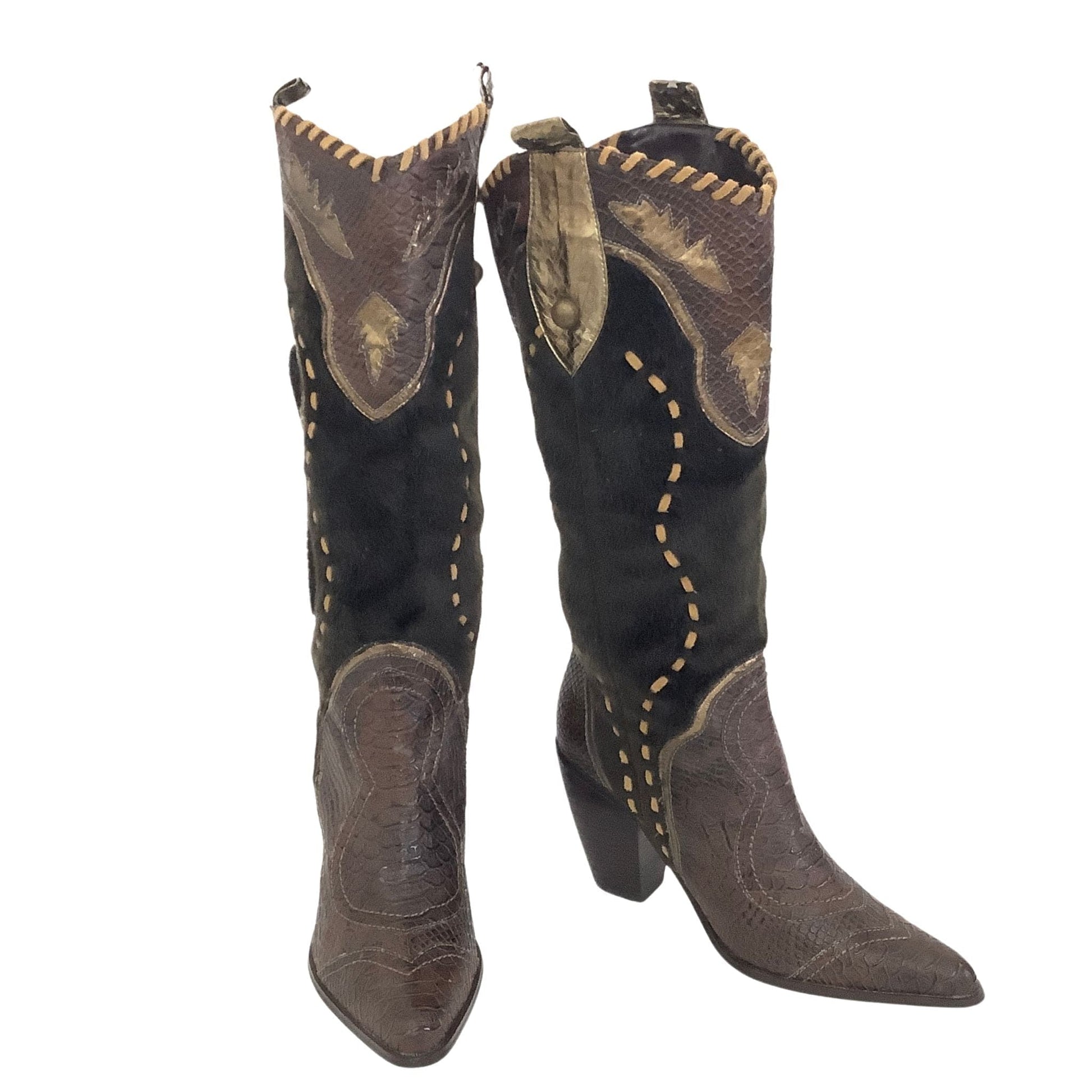 Embellished Western Boots 8 / Brown / Y2K - Now