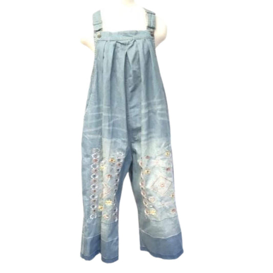 Embroidered Baggy Overalls Medium / Cotton / Y2K - Now