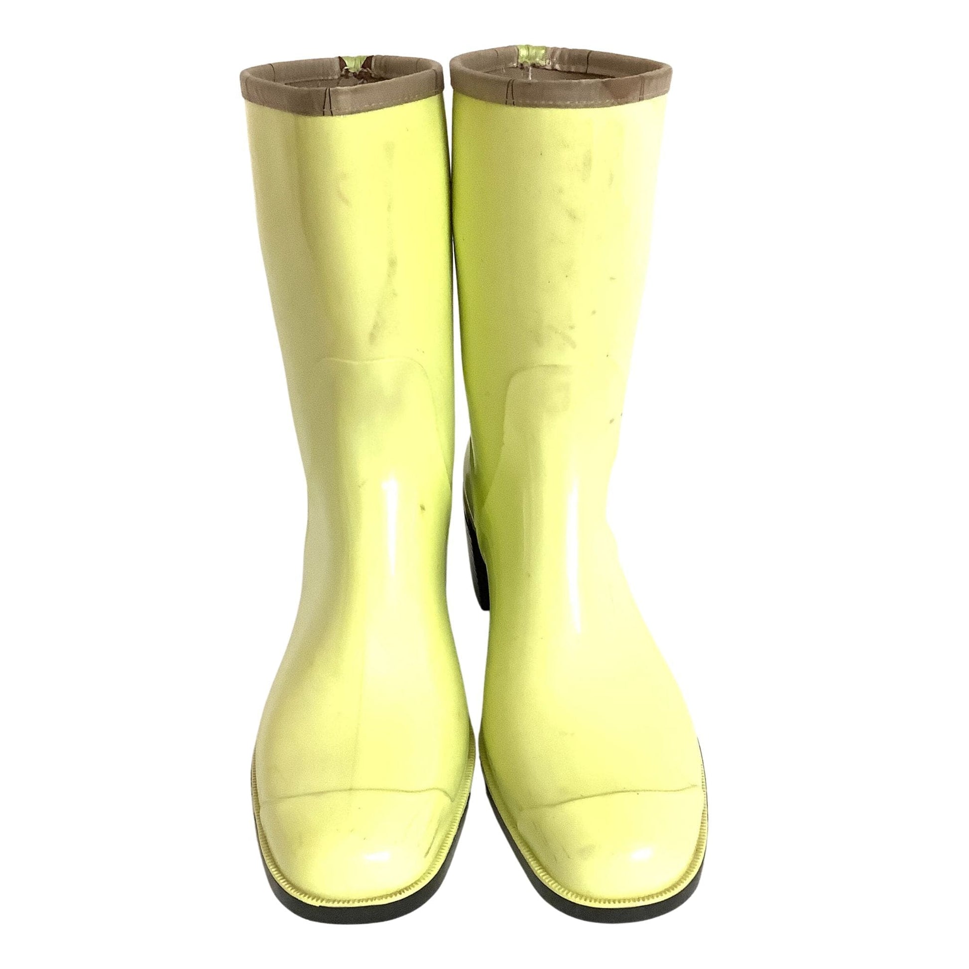 Emilio Pucci Rain Boots 10 / Yellow / Vintage 1990s