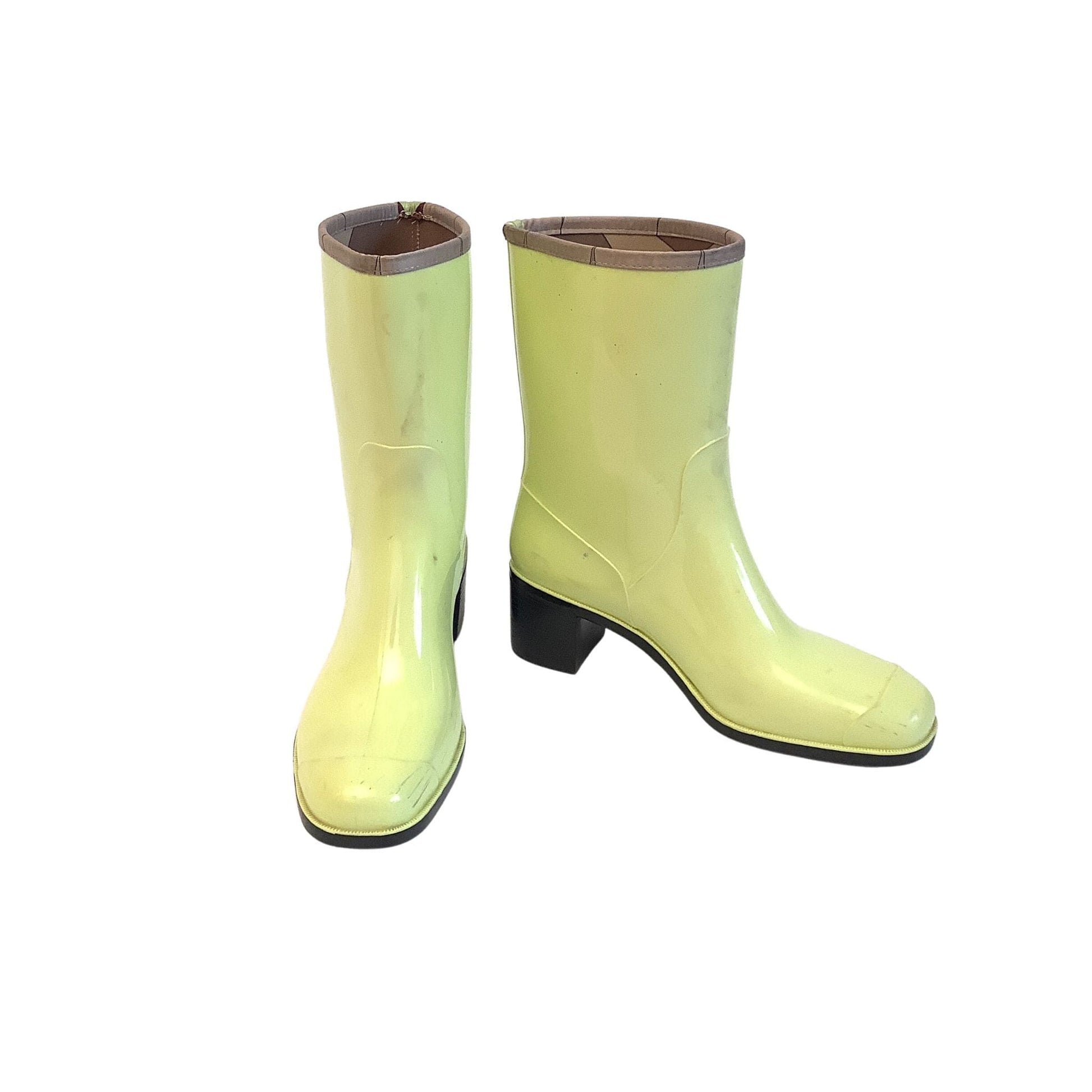 Emilio Pucci Rain Boots 10 / Yellow / Vintage 1990s