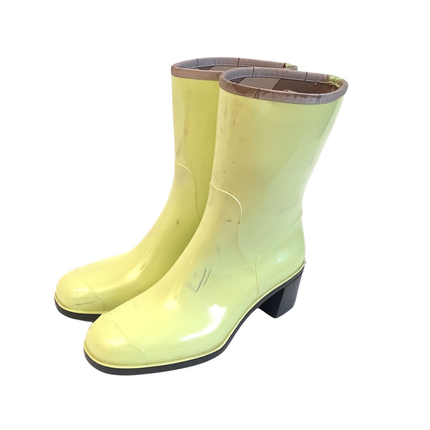Emilio Pucci Rain Boots 10 / Yellow / Vintage 1990s