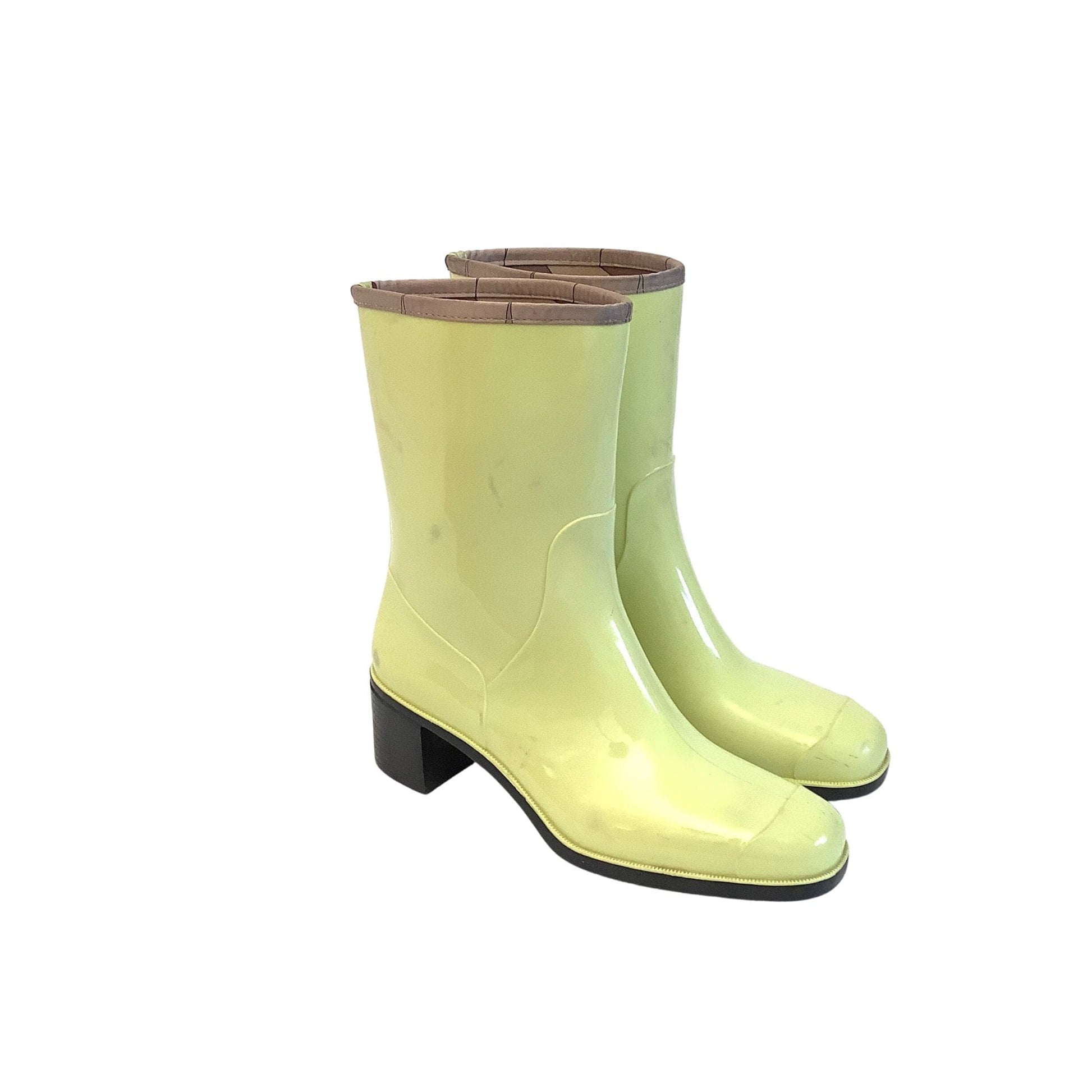 Emilio Pucci Rain Boots 10 / Yellow / Vintage 1990s