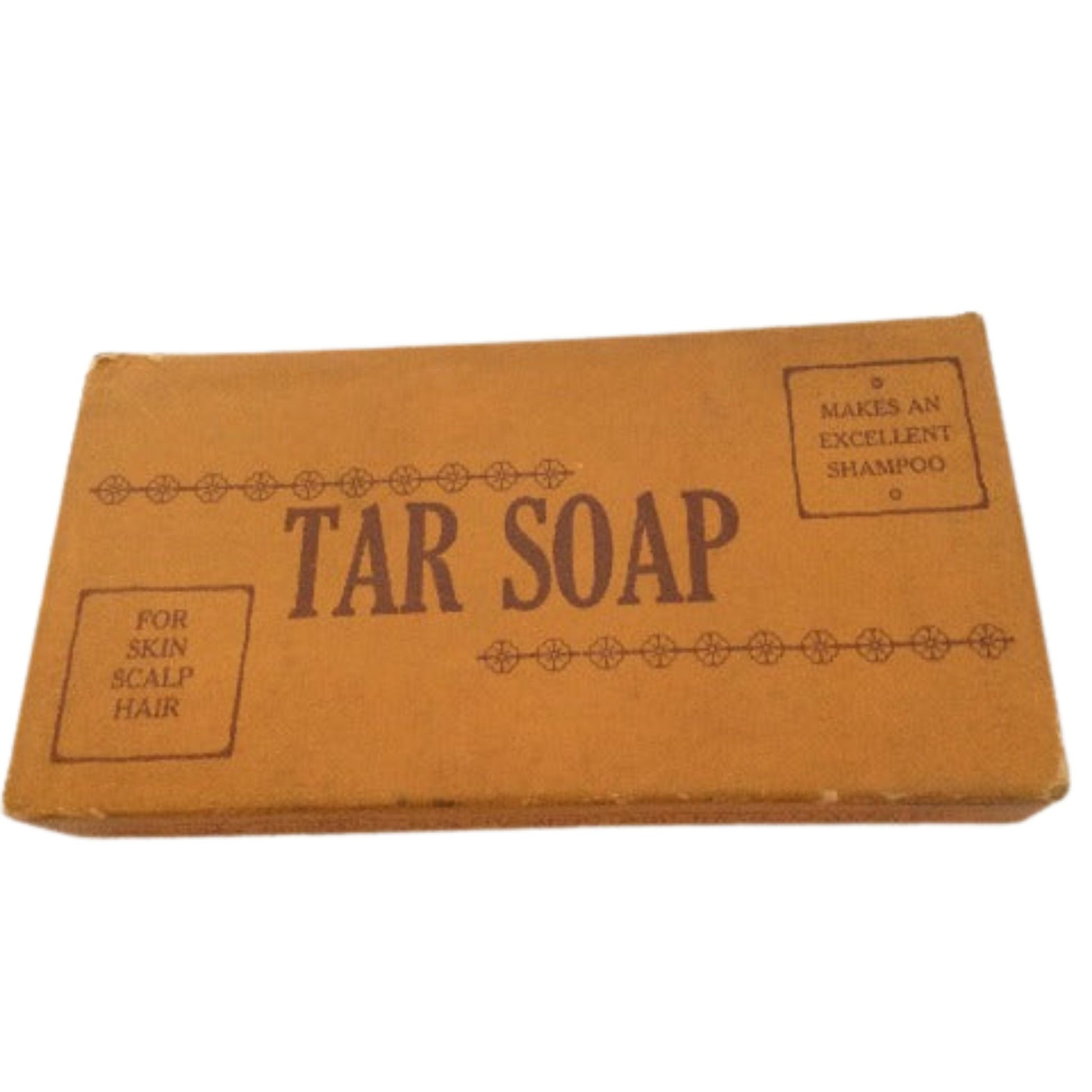 Empty Tar Soap Box Tan / Cardboard / Vintage 1940s