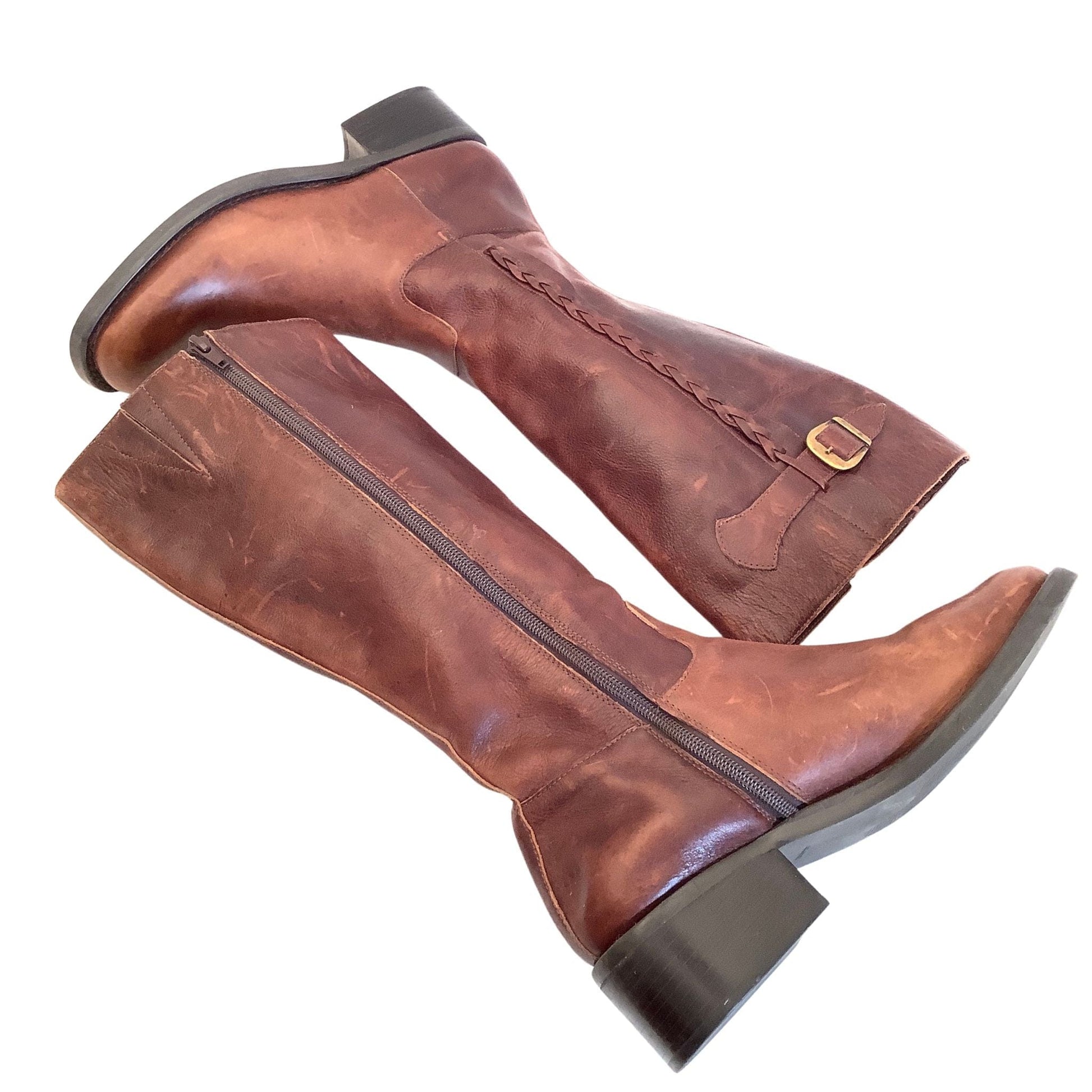 Leather equestrian style store boots