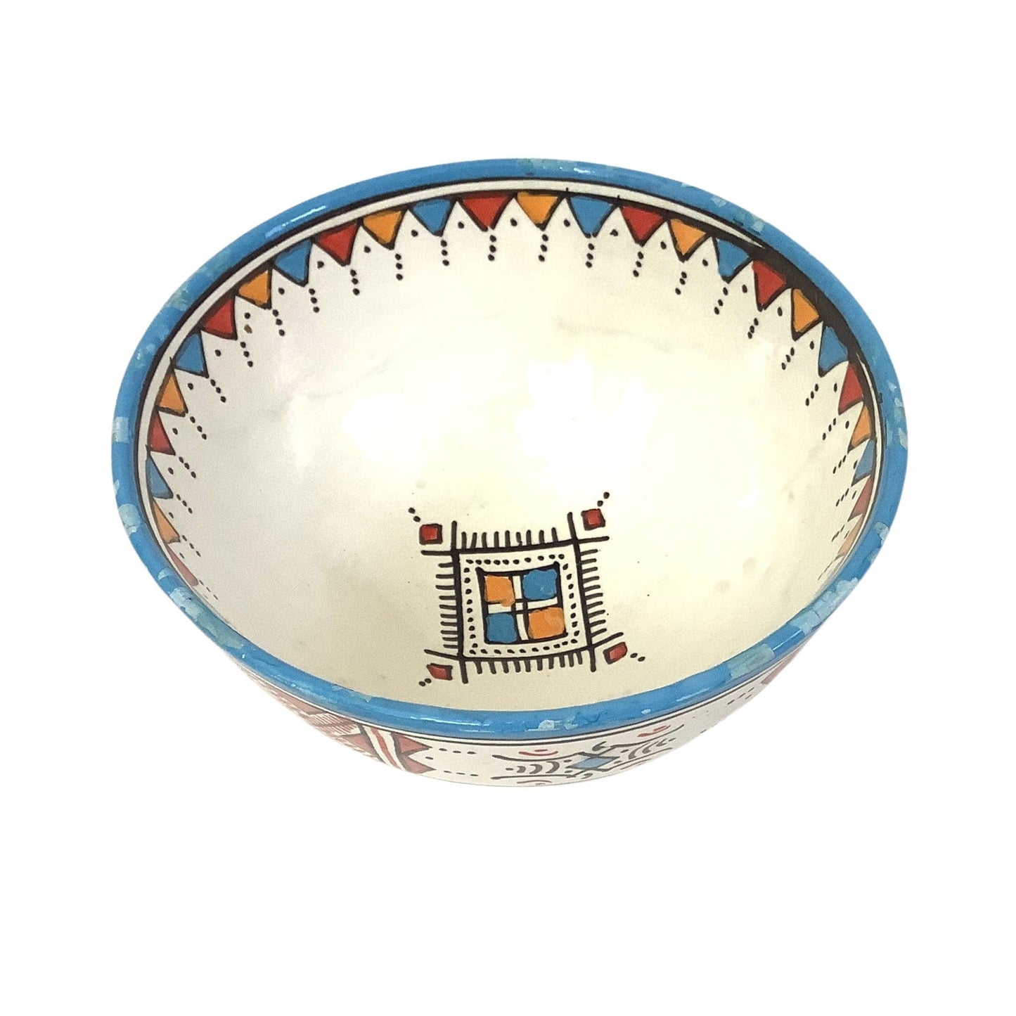 Ethnic Ceramic Bowl Multi / Ceramic / Vintage 1990s