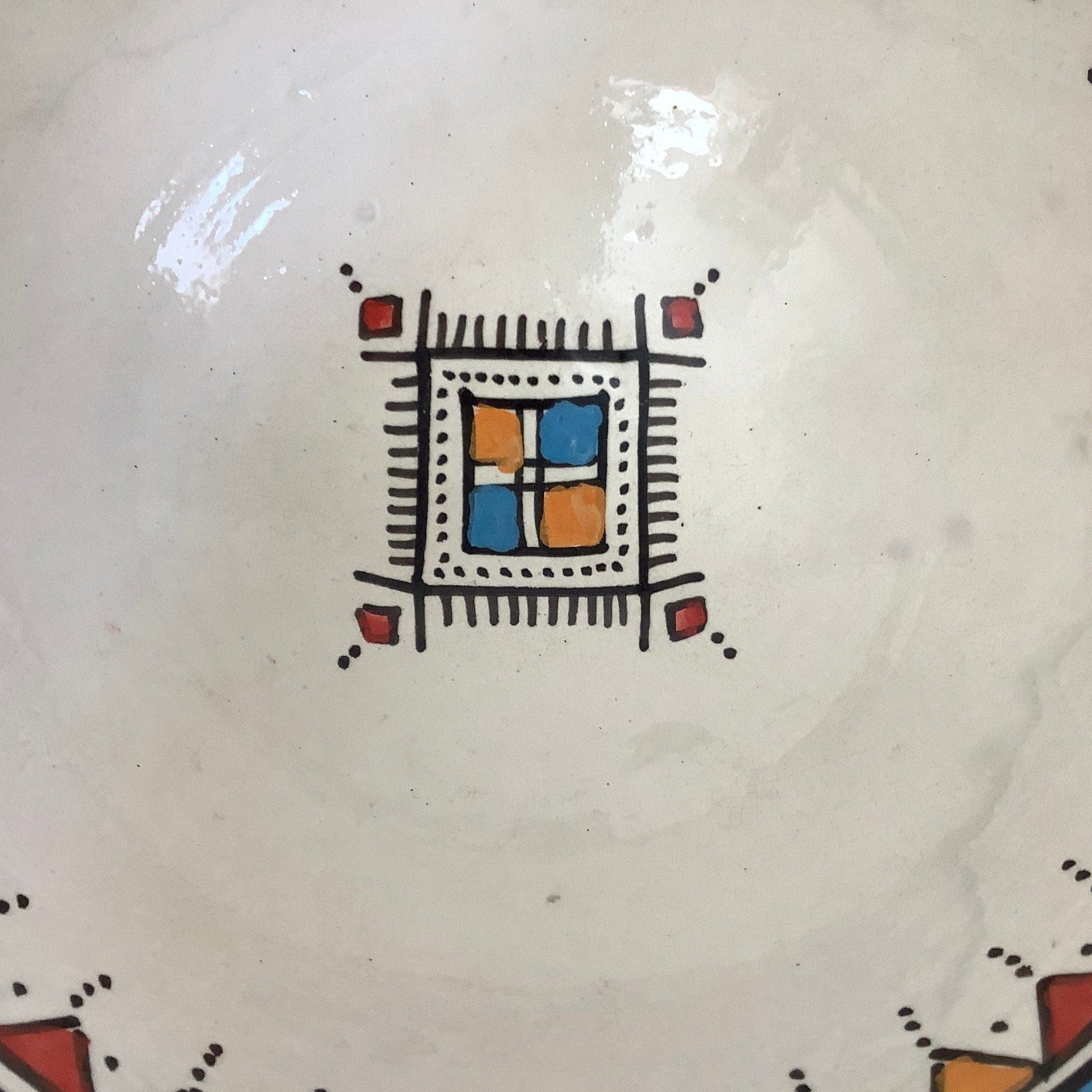 Ethnic Ceramic Bowl Multi / Ceramic / Vintage 1990s