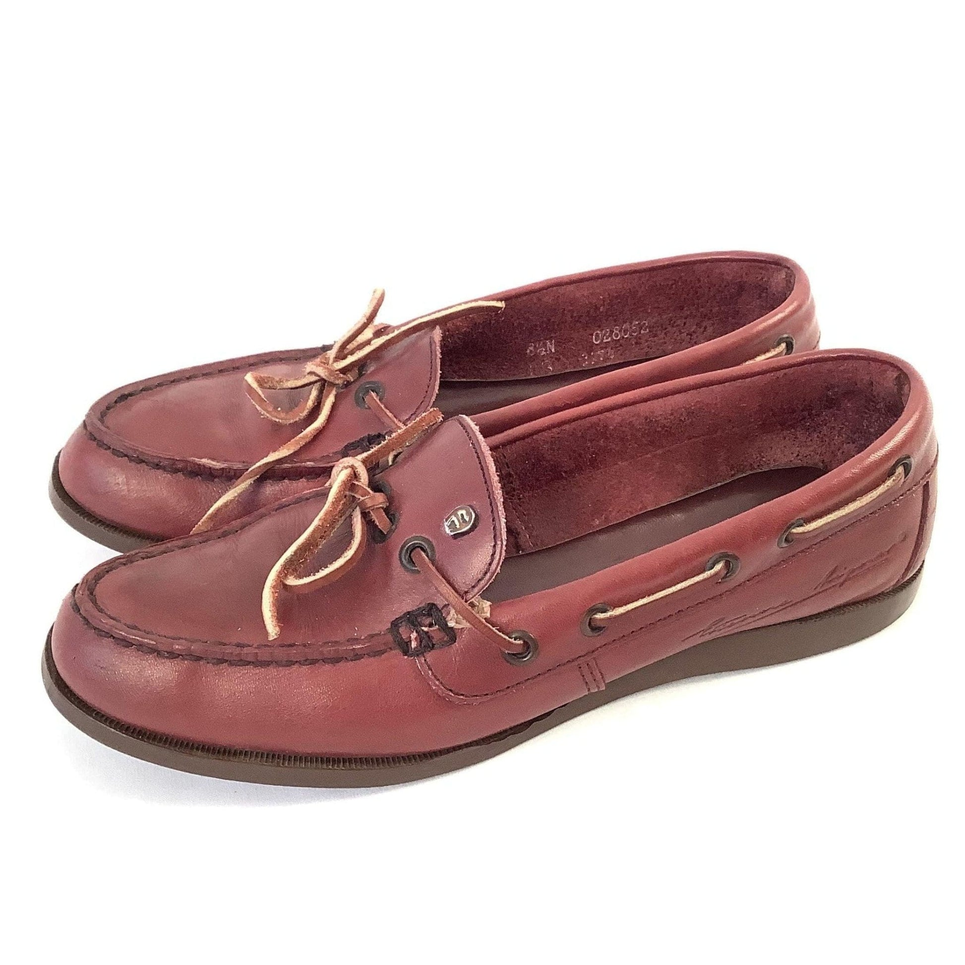 Etienne Aigner Boat Shoes 8.5 / Burgundy / Vintage 1970s