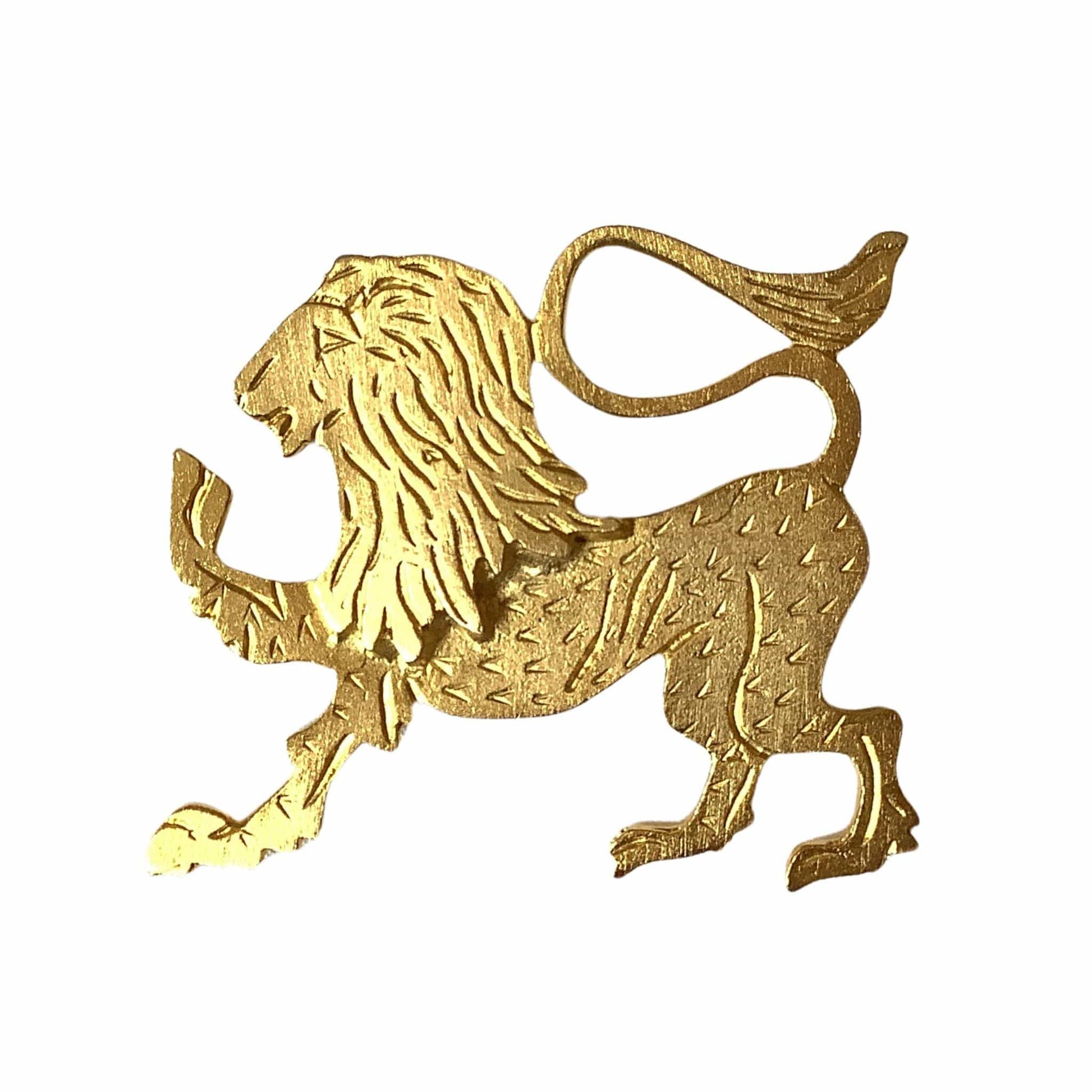 Etruscan Lion Brooch Gold / Metal / Baroque