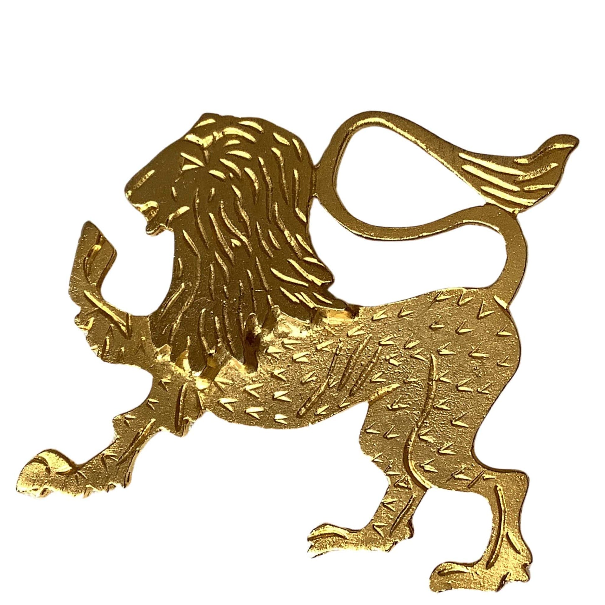 Etruscan Lion Brooch Gold / Metal / Baroque