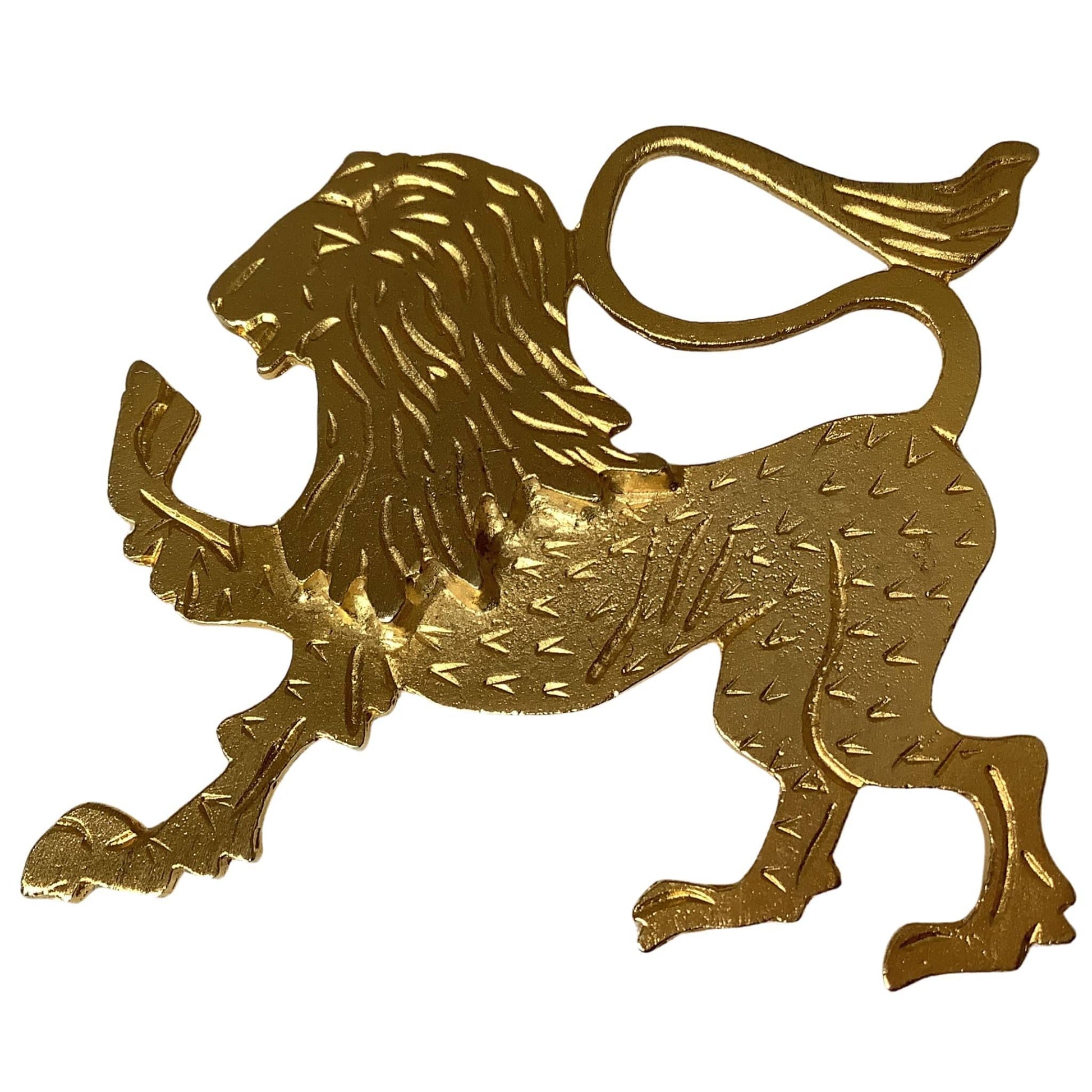 Etruscan Lion Brooch Gold / Metal / Baroque