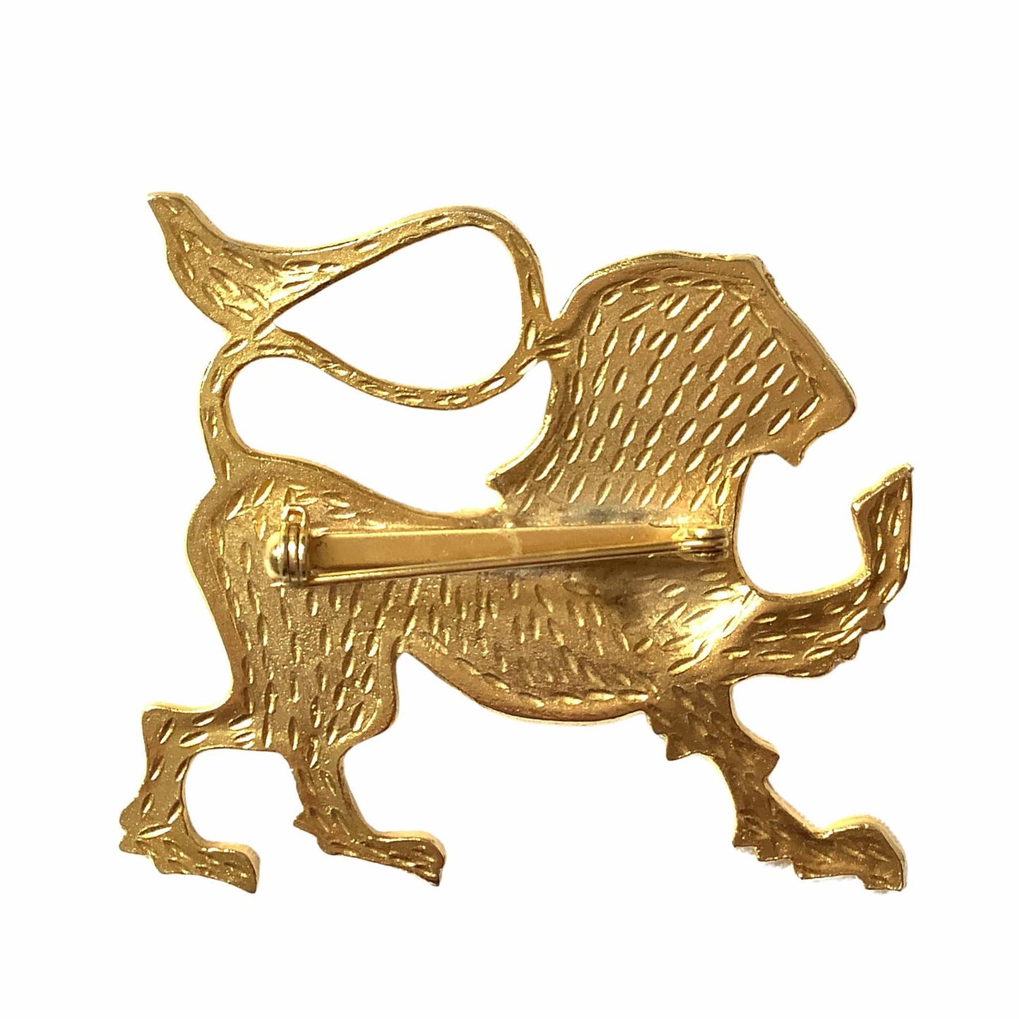 Etruscan Lion Brooch Gold / Metal / Baroque