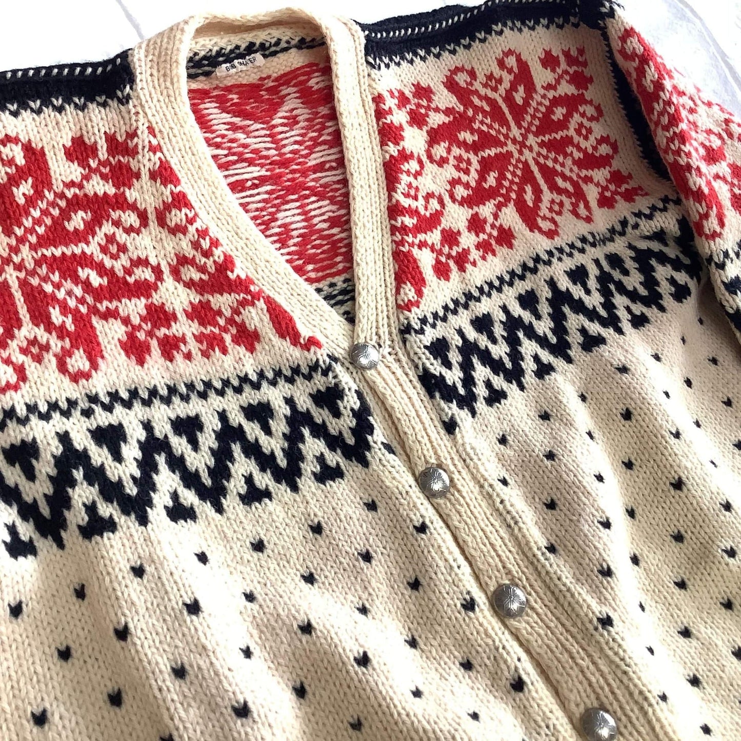 Fair Isle Sweater Small / Multi / Vintage 1950s