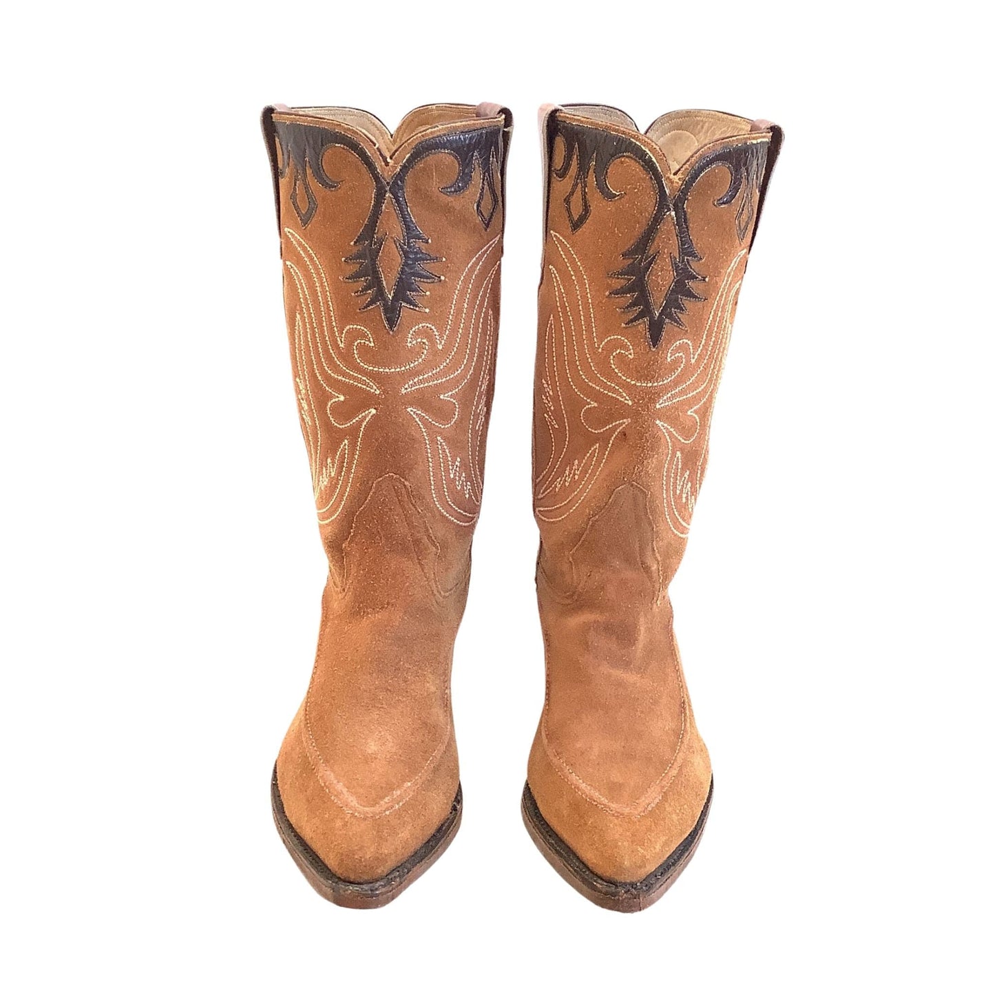 Fancy Cowboy Boots 7 / Tan / Vintage 1950s