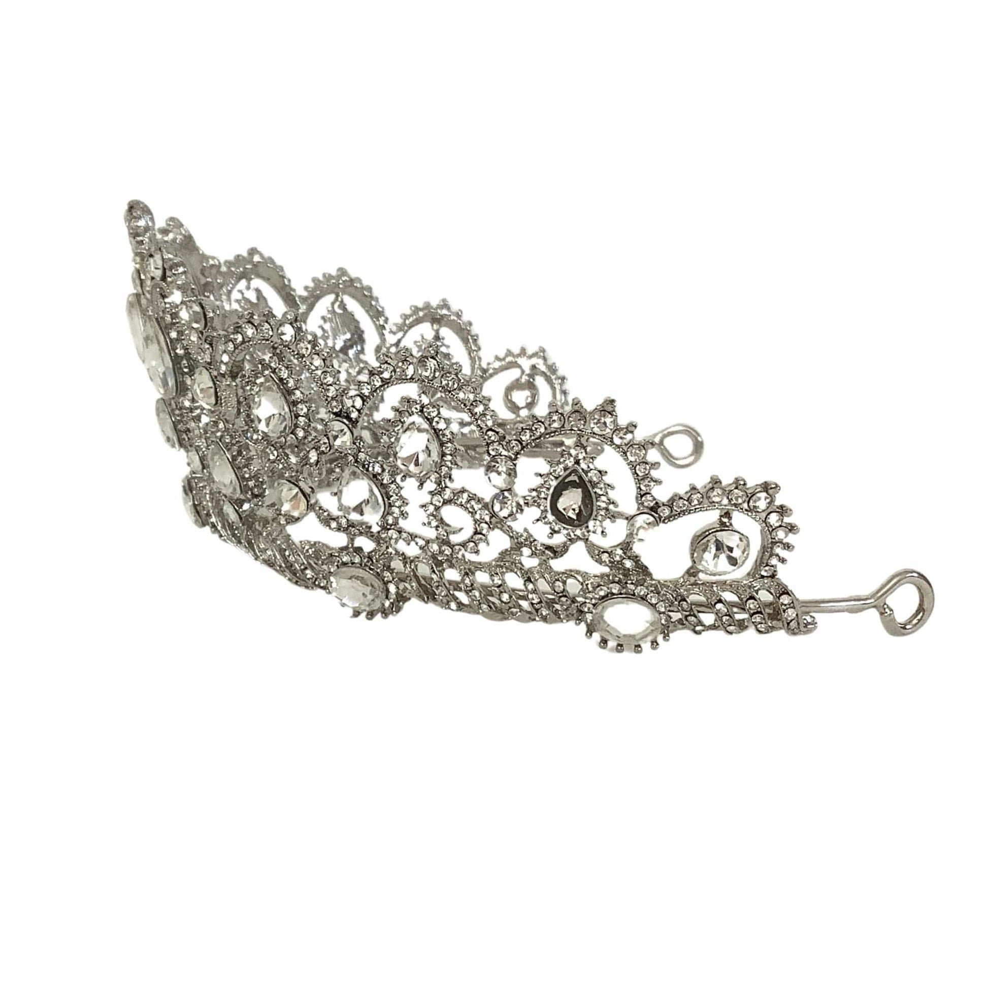 Fancy Rhinestone Tiara Silver / Metal / Baroque