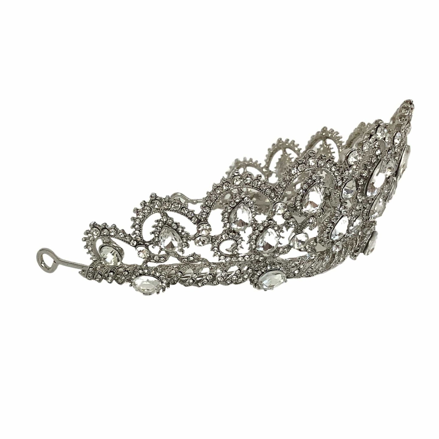 Fancy Rhinestone Tiara Silver / Metal / Baroque