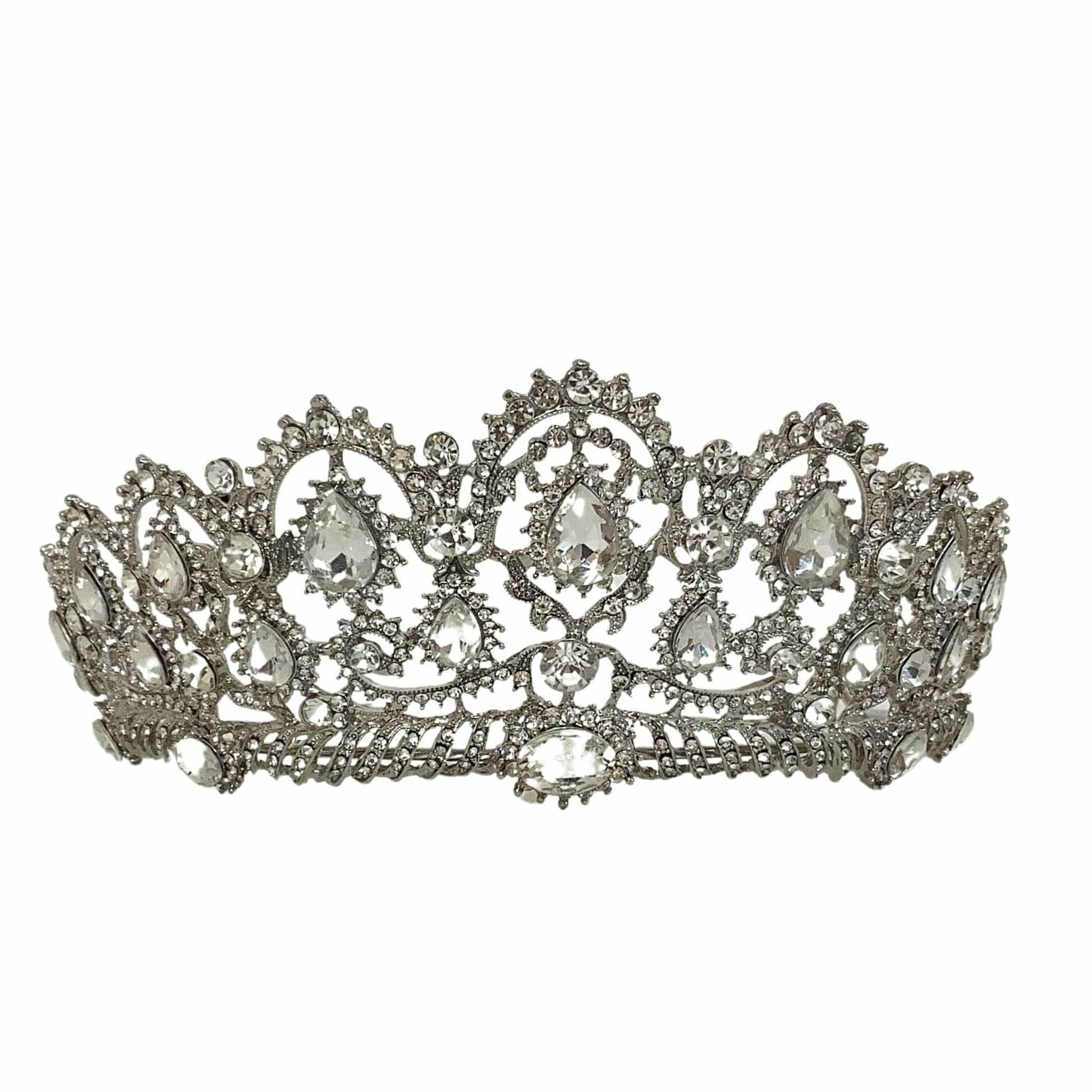 Fancy Rhinestone Tiara Silver / Metal / Baroque