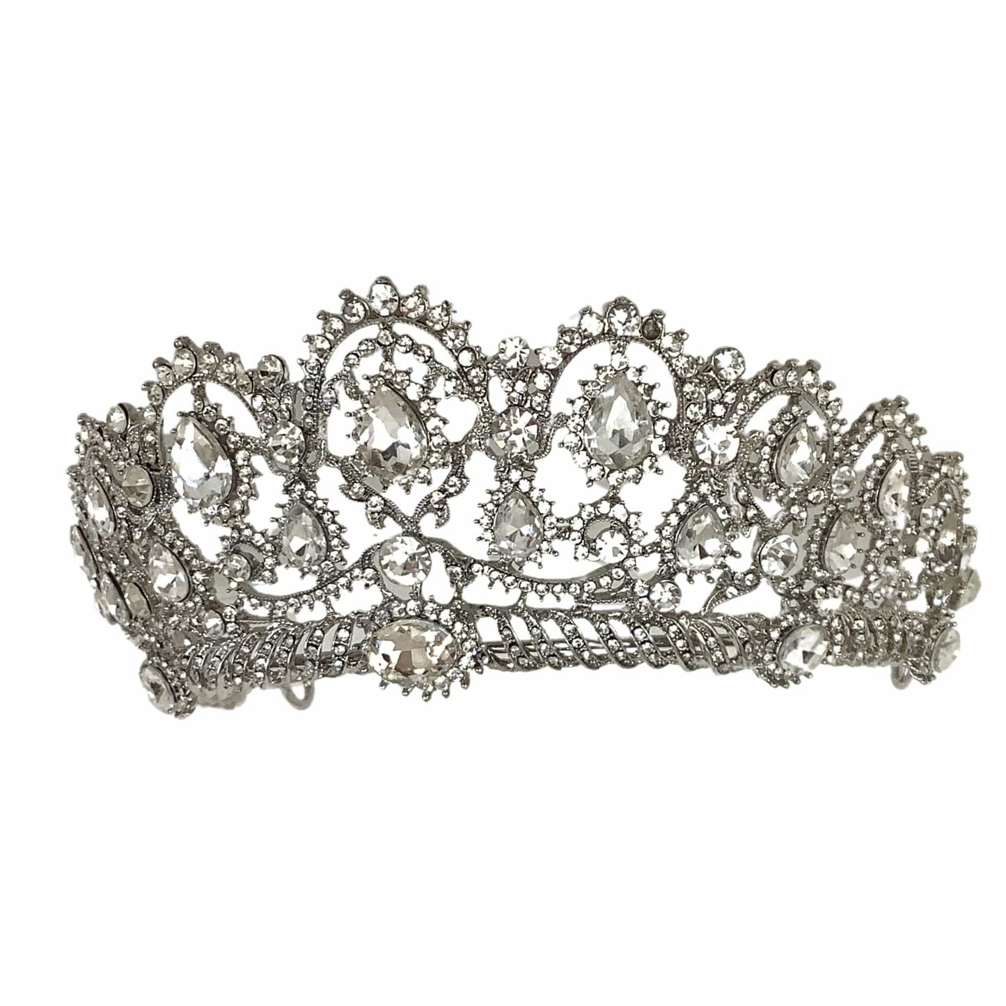 Fancy Rhinestone Tiara Silver / Metal / Baroque