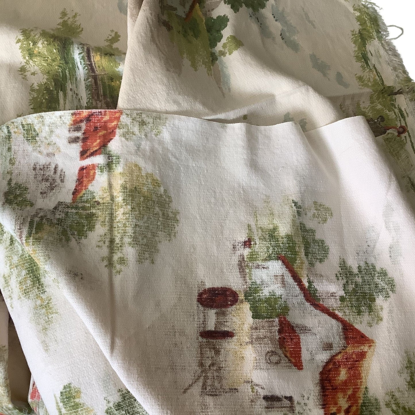 Farmhouse Barkcloth Remnant Multicolor