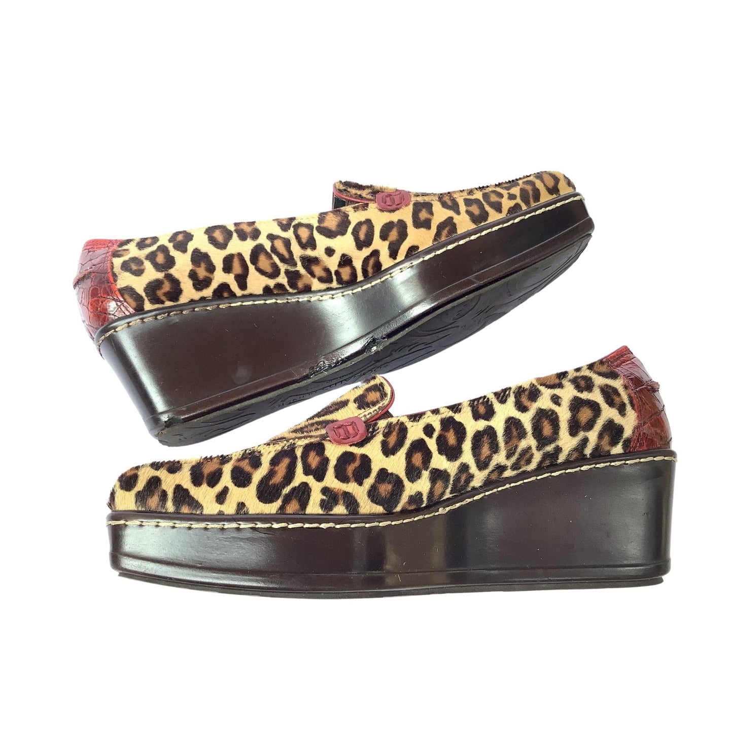 Faux Leopard Wedge Loafers 7 / Multi / Y2K - Now