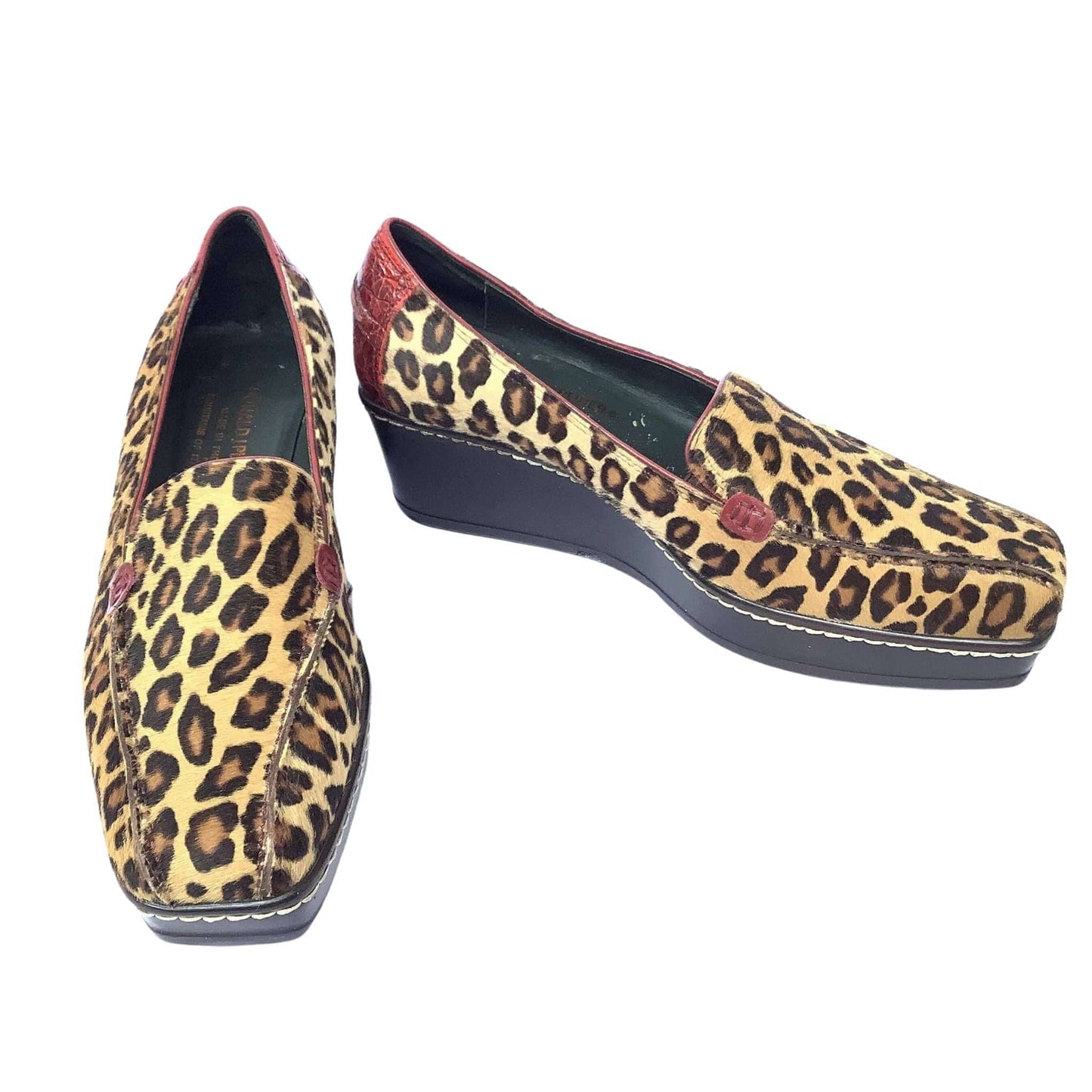 Faux Leopard Wedge Loafers 7 / Multi / Y2K - Now