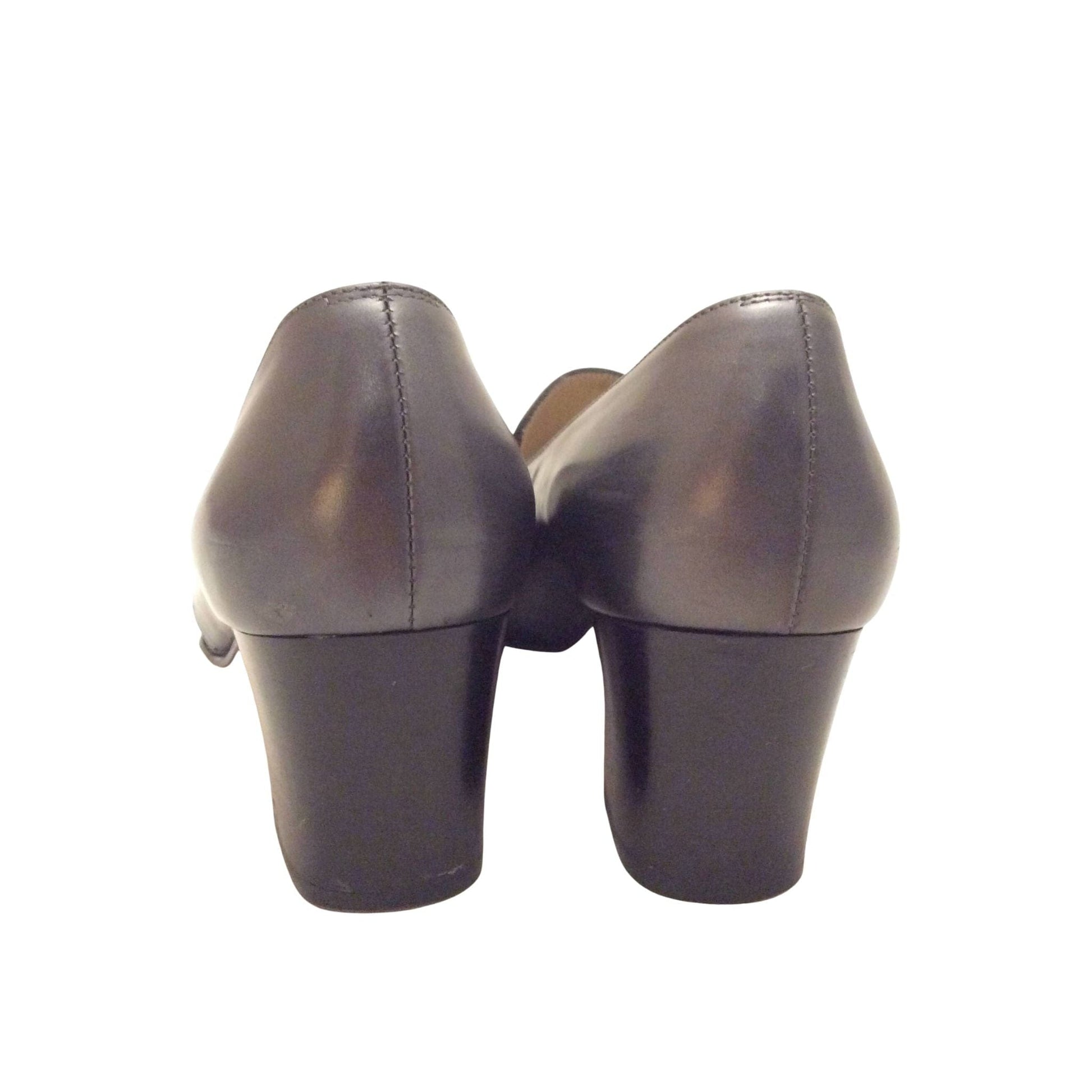 Ferragamo Heeled Loafers 7 / Gray / Vintage 1990s