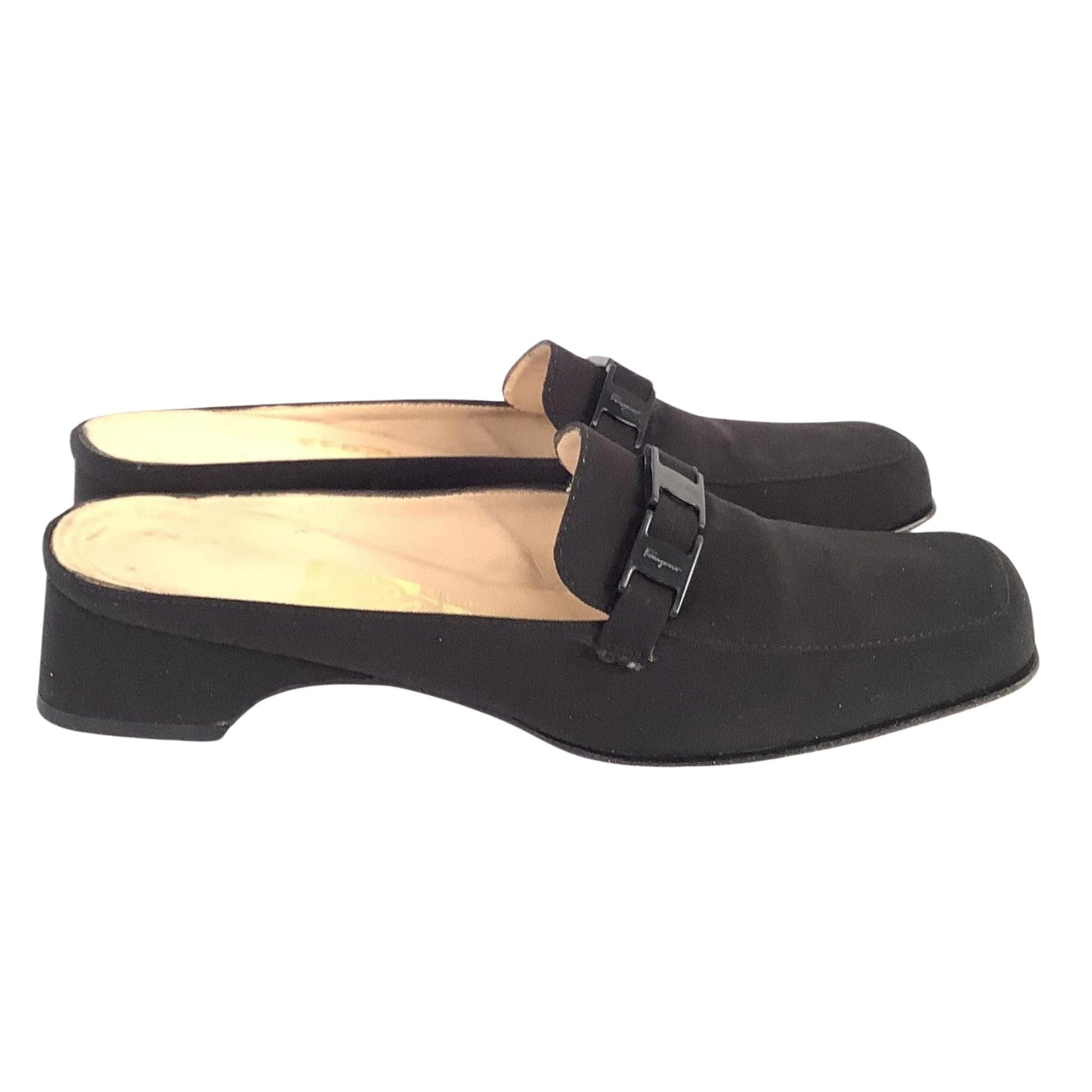 Ferragamo Low Heel Mules 7.5 / Black / Y2K - Now