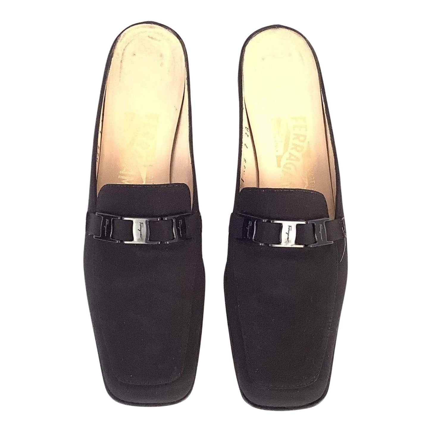 Ferragamo Low Heel Mules 7.5 / Black / Y2K - Now