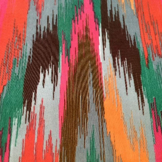 Flame Stitch Remnant Multi / Polyester / Vintage 1970s