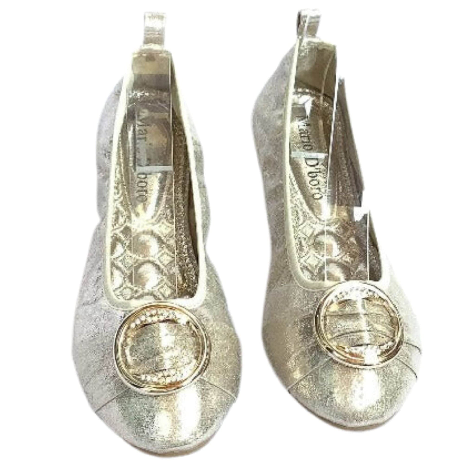 Flat Ballerina Shoes 8 / Gold / Bridal