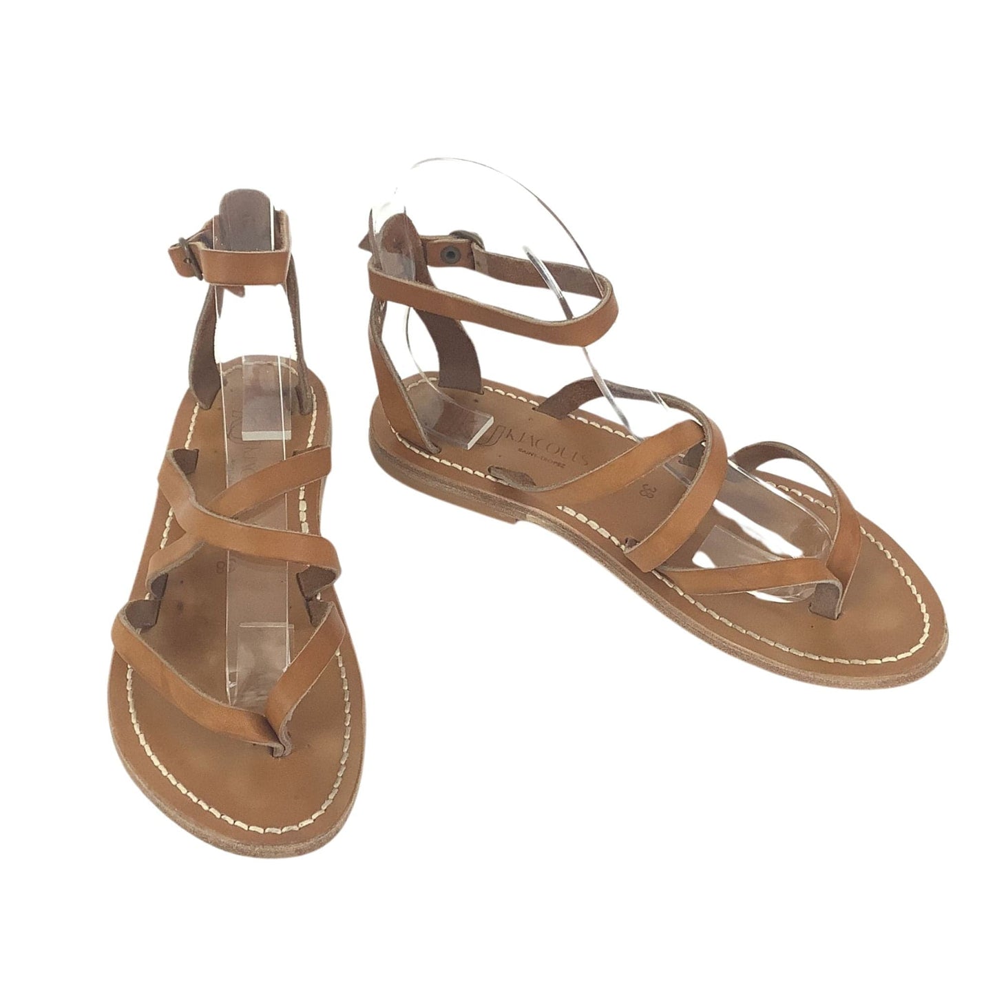 Flat Leather Sandals 8 / Tan / Y2K - Now