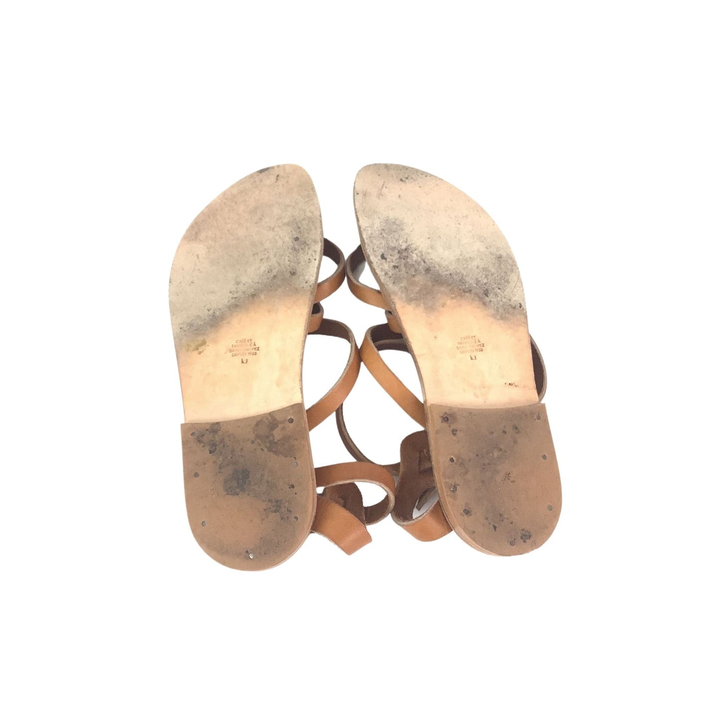 Flat Leather Sandals 8 / Tan / Y2K - Now