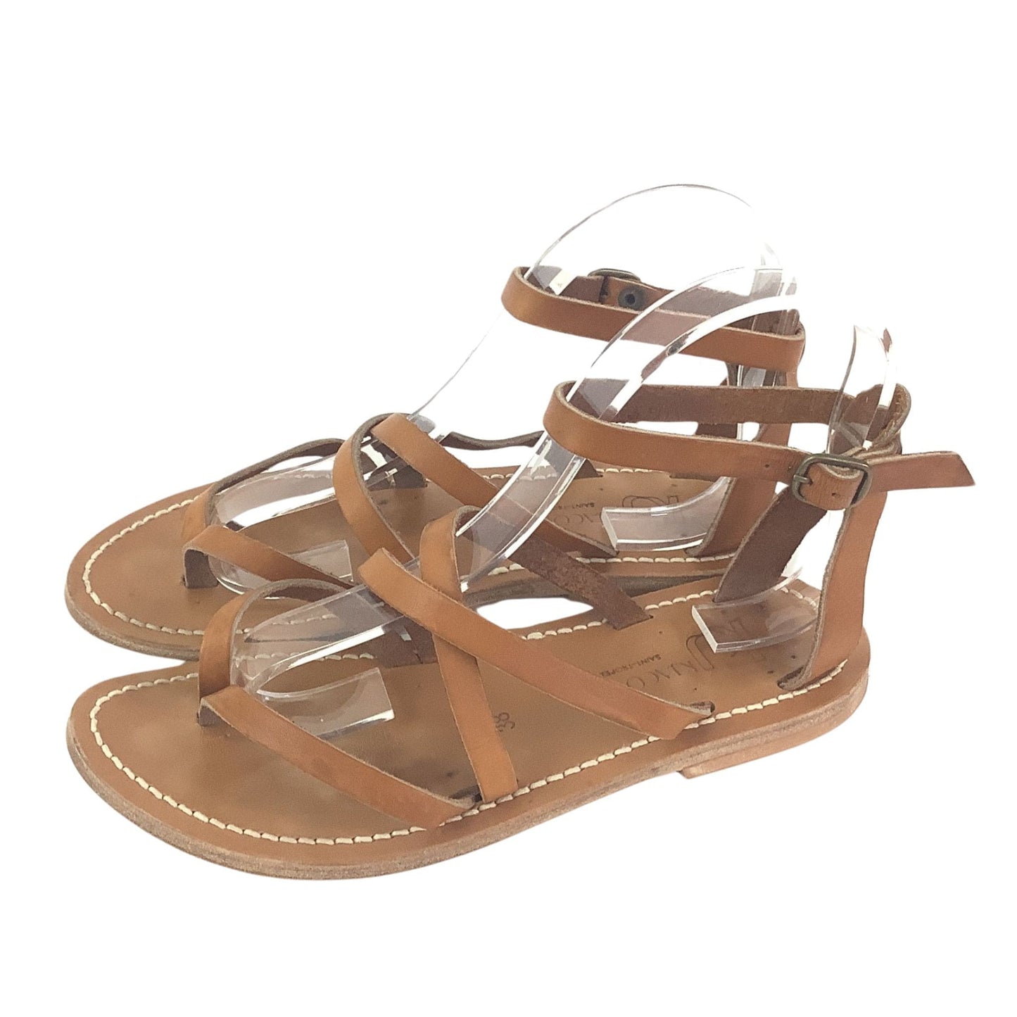 Flat Leather Sandals 8 / Tan / Y2K - Now