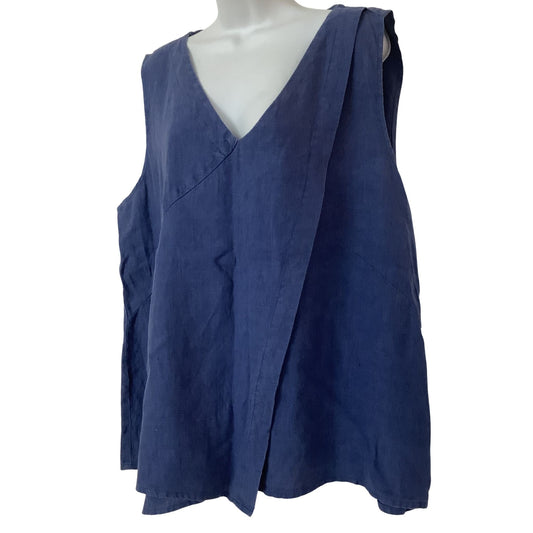 Flax Blue Linen Tunic Large / Linen / Vintage 1990s