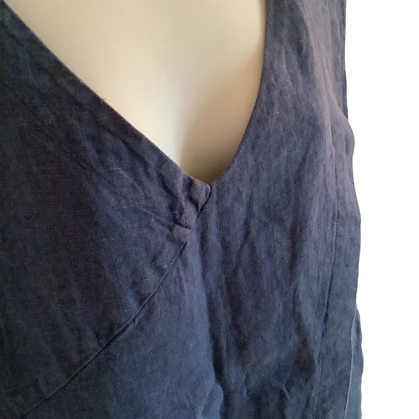 Flax Blue Linen Tunic Large / Linen / Vintage 1990s