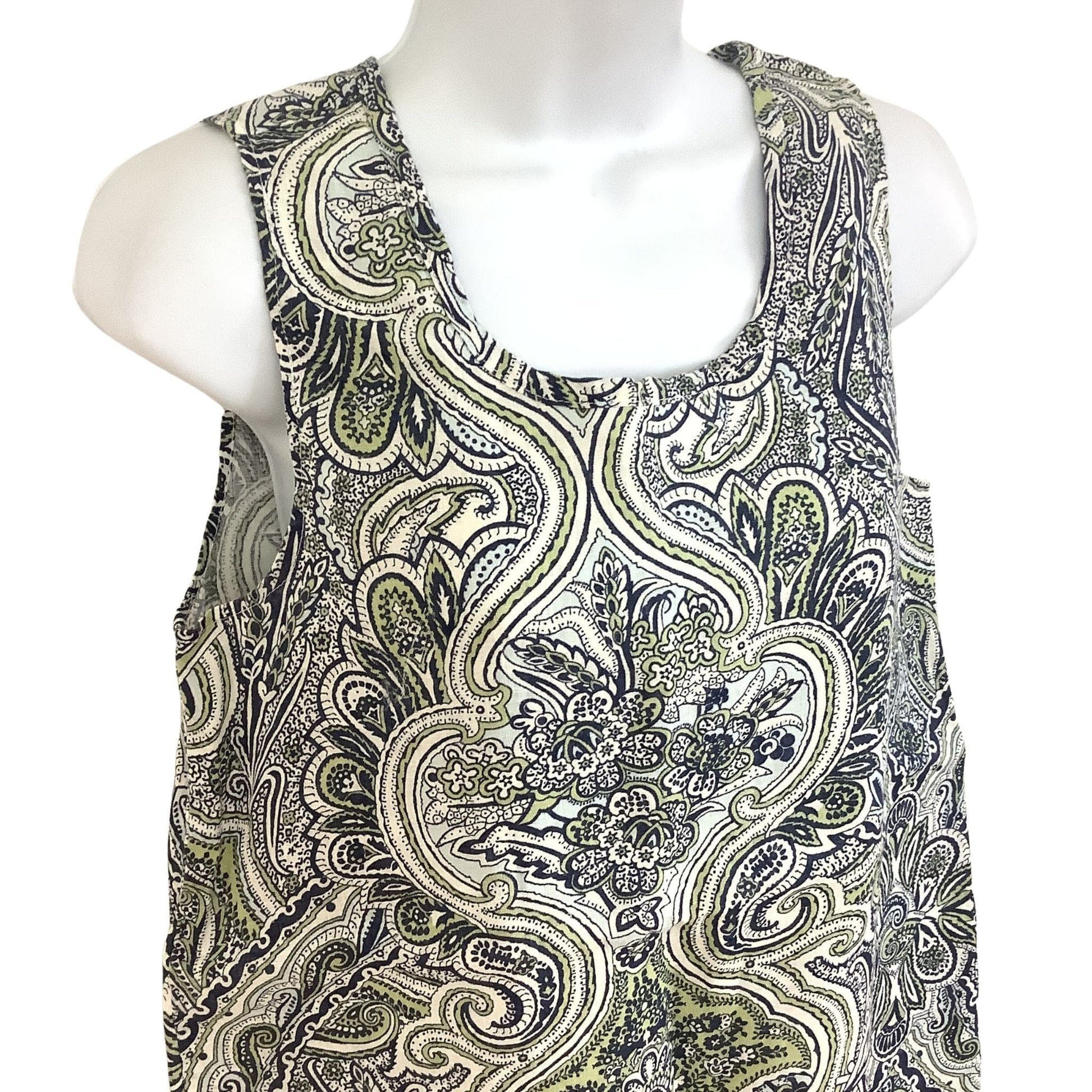 Flax Linen Sleeveless Top Petite / Multi / Vintage 1980s