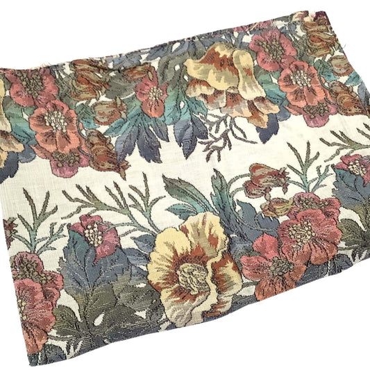 Floral Border Fabric Sample Multicolor / Broadcloth / Upholstery