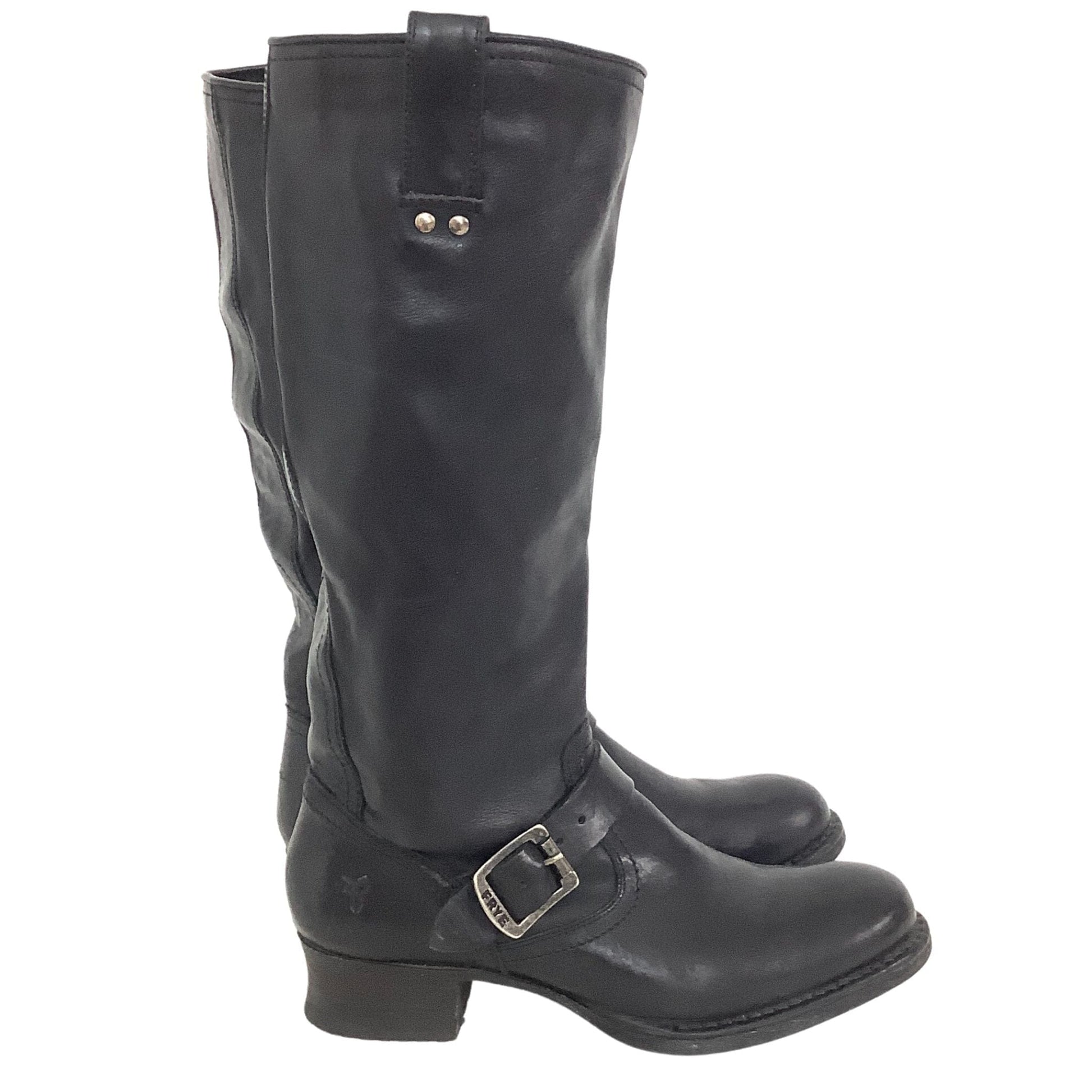 Frye Moto Style Boots 7.5 / Black / Y2K - Now