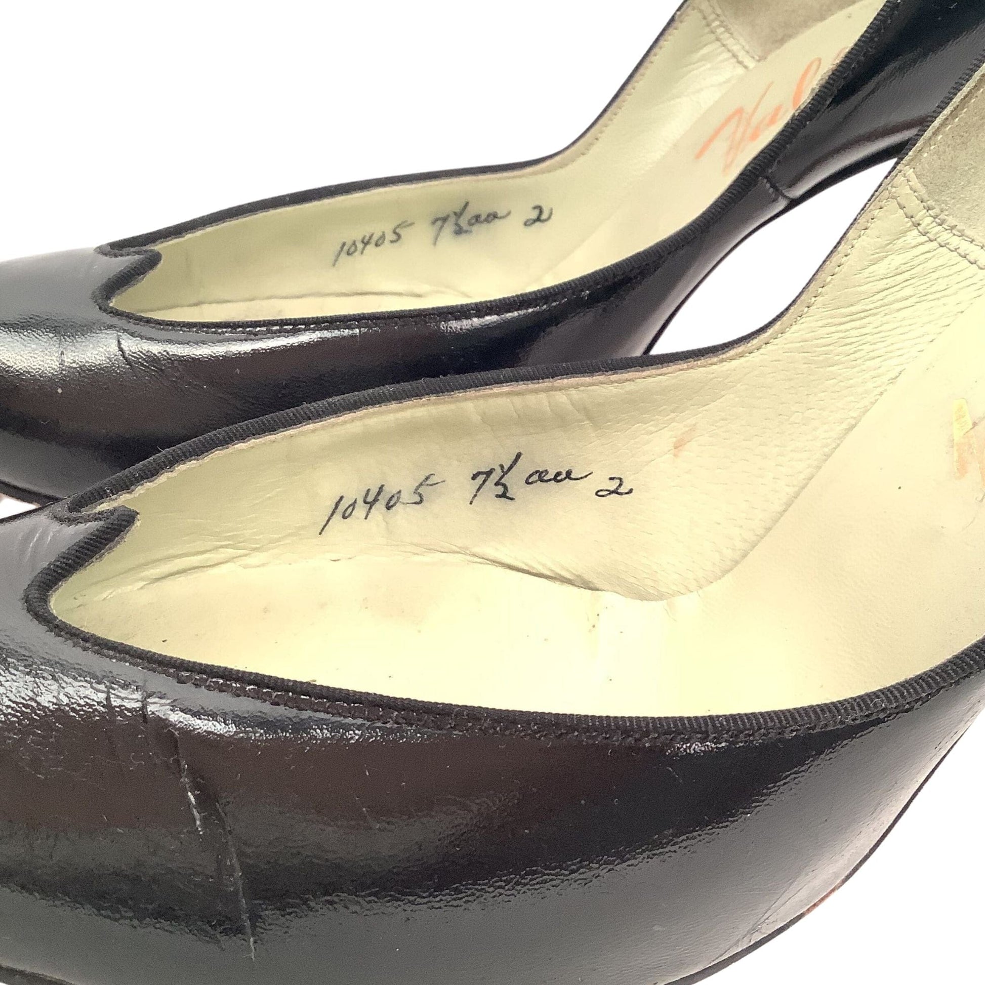 Genuine 1940s Pump Shoes 7 / Black / Vintage 1940s