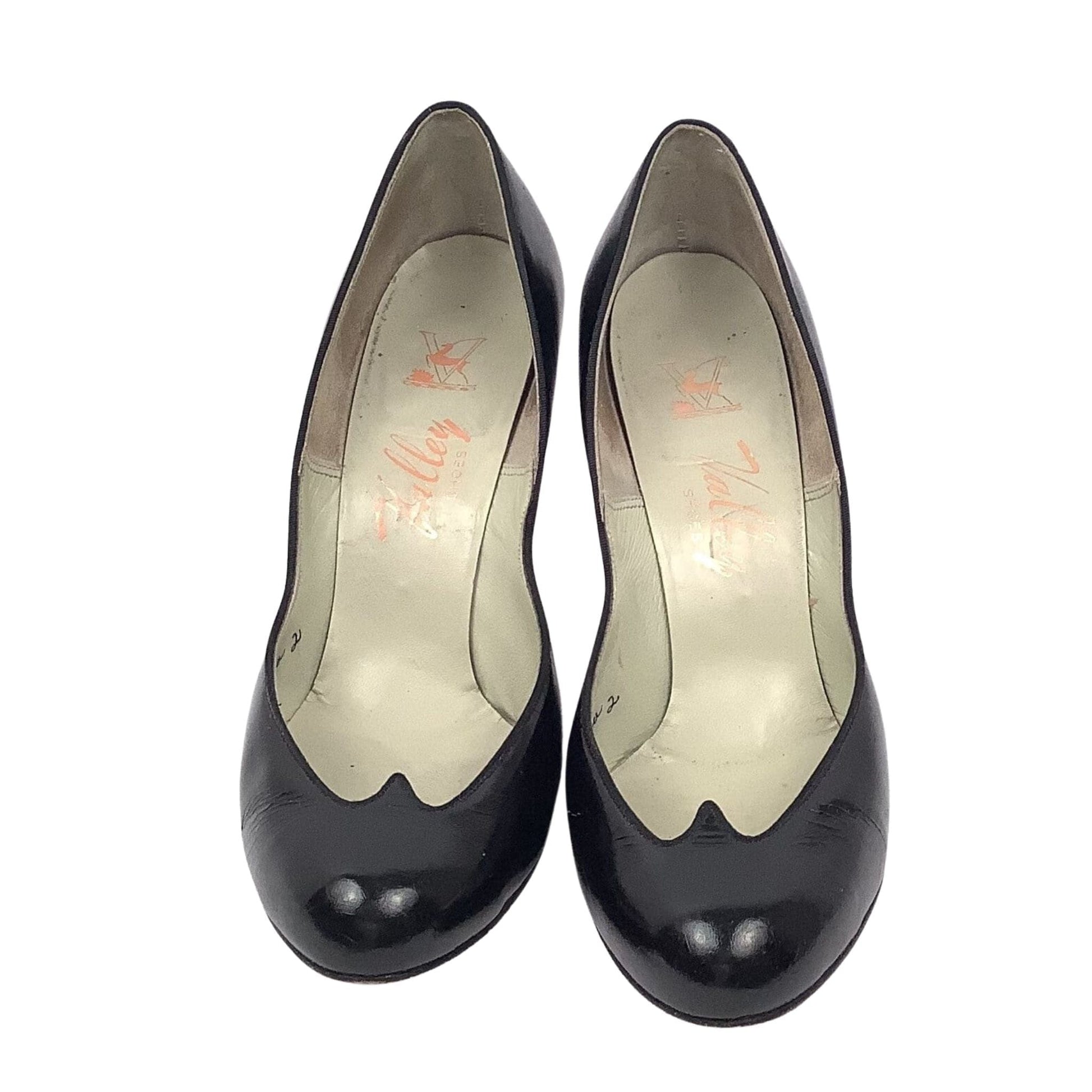 Genuine 1940s Pump Shoes 7 / Black / Vintage 1940s