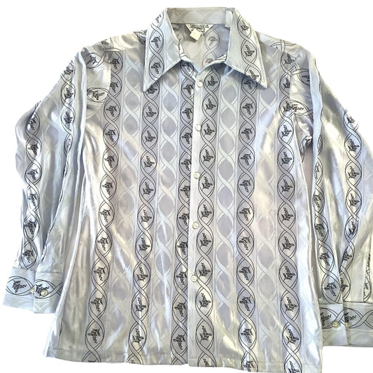 Genuine Vintage Disco Shirt Medium / Gray / Vintage 1970s