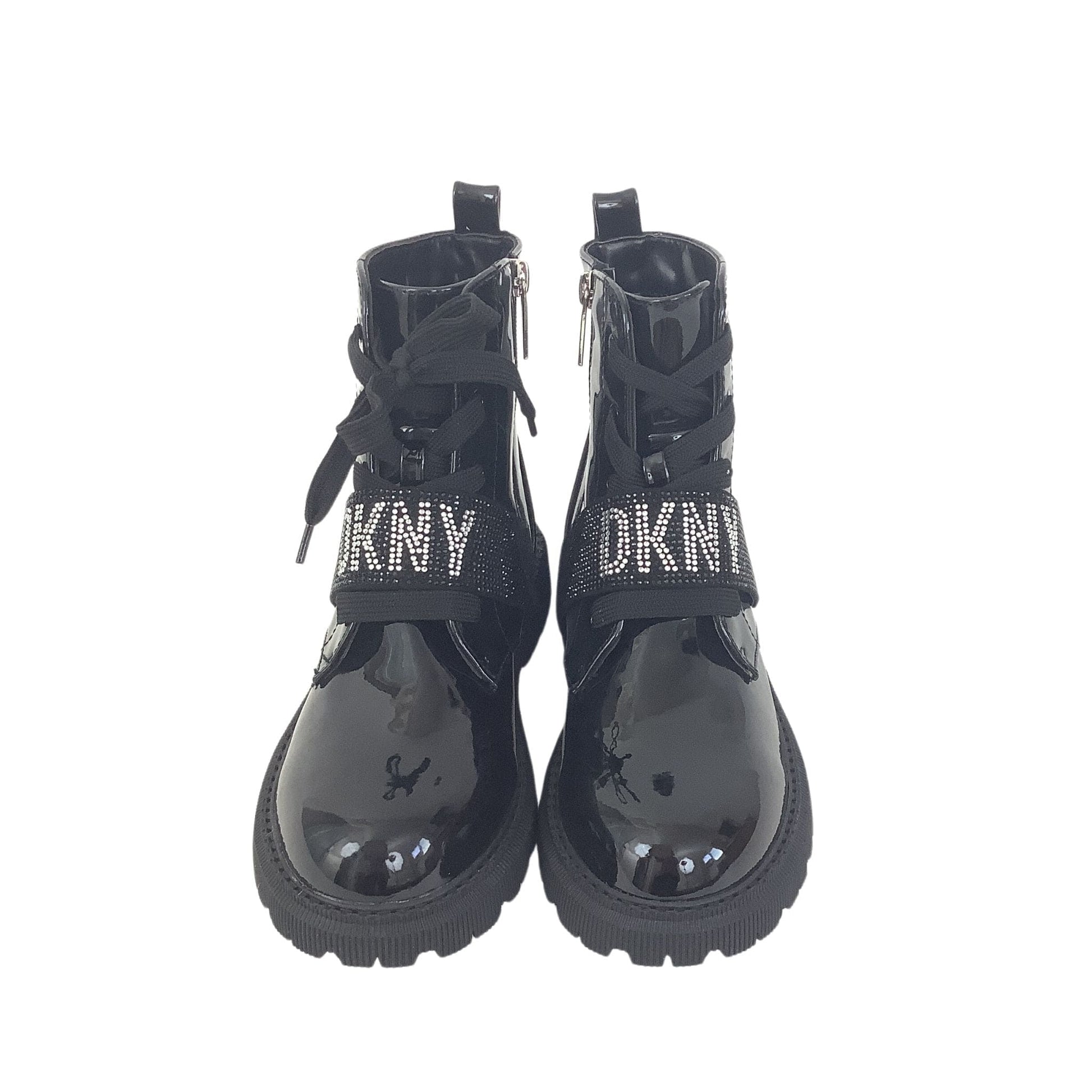 Glossy Black Lug Sole Boots 6.5 / Black / Y2K - Now