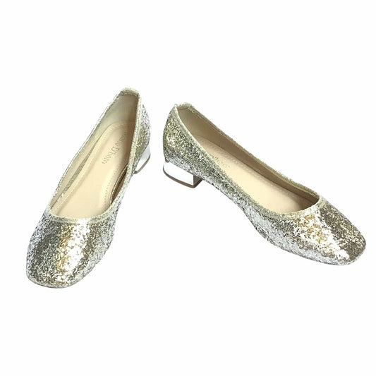 Gold Glitter Flat Shoes 8.5 / Gold / Vintage 1990s