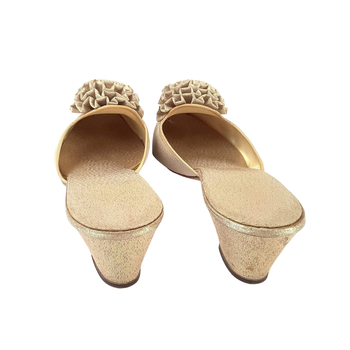 Gold Lurex Slippers 7 / Gold / Vintage 1950s